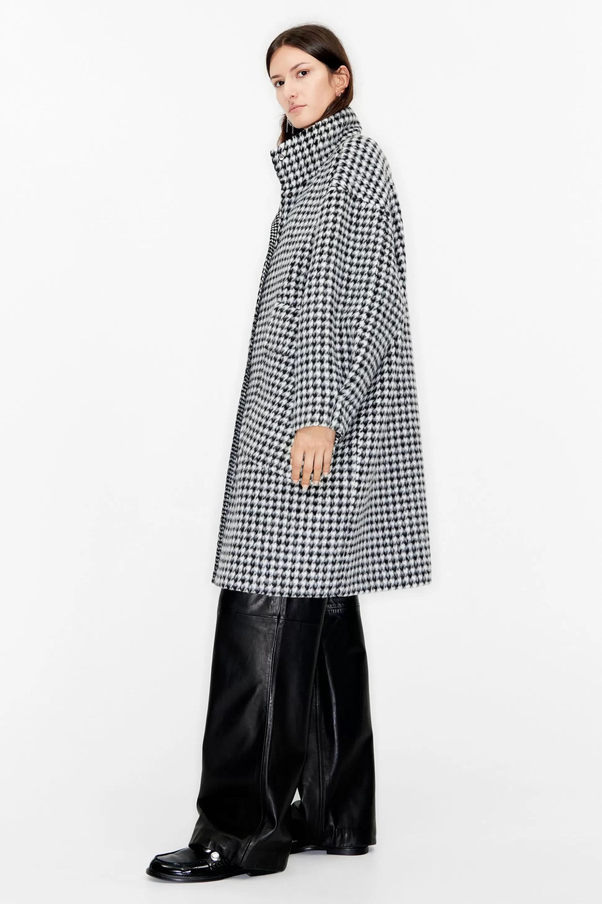 Houndstooth double-face cloth coat | Bimba Y Lola Shop