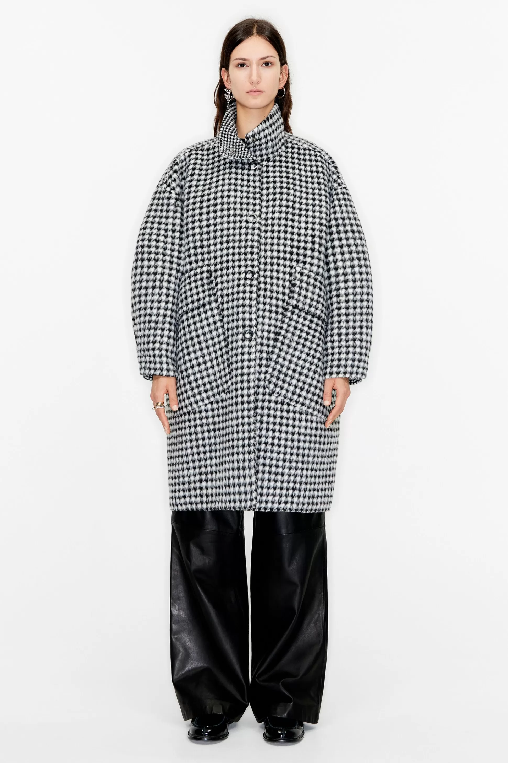 Houndstooth double-face cloth coat | Bimba Y Lola Outlet