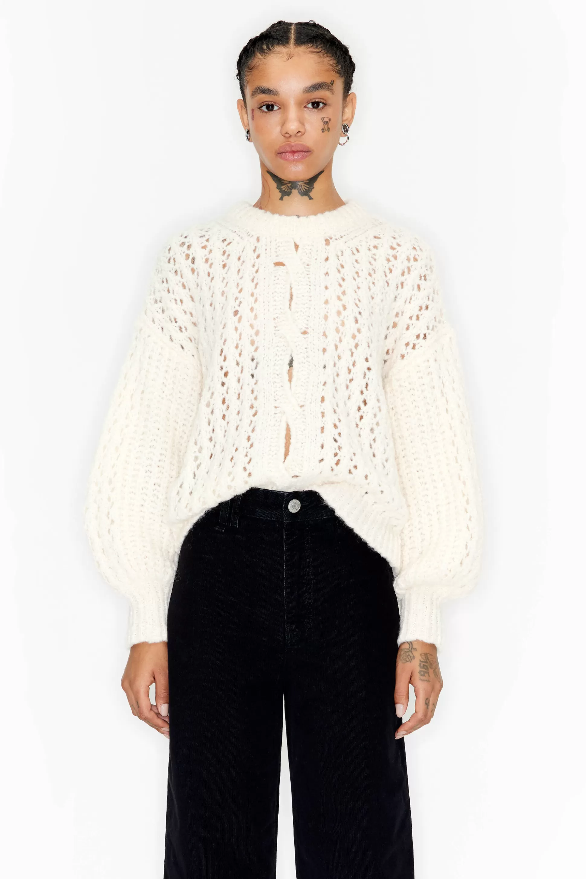 alpaca open-knit sweater | Bimba Y Lola Shop