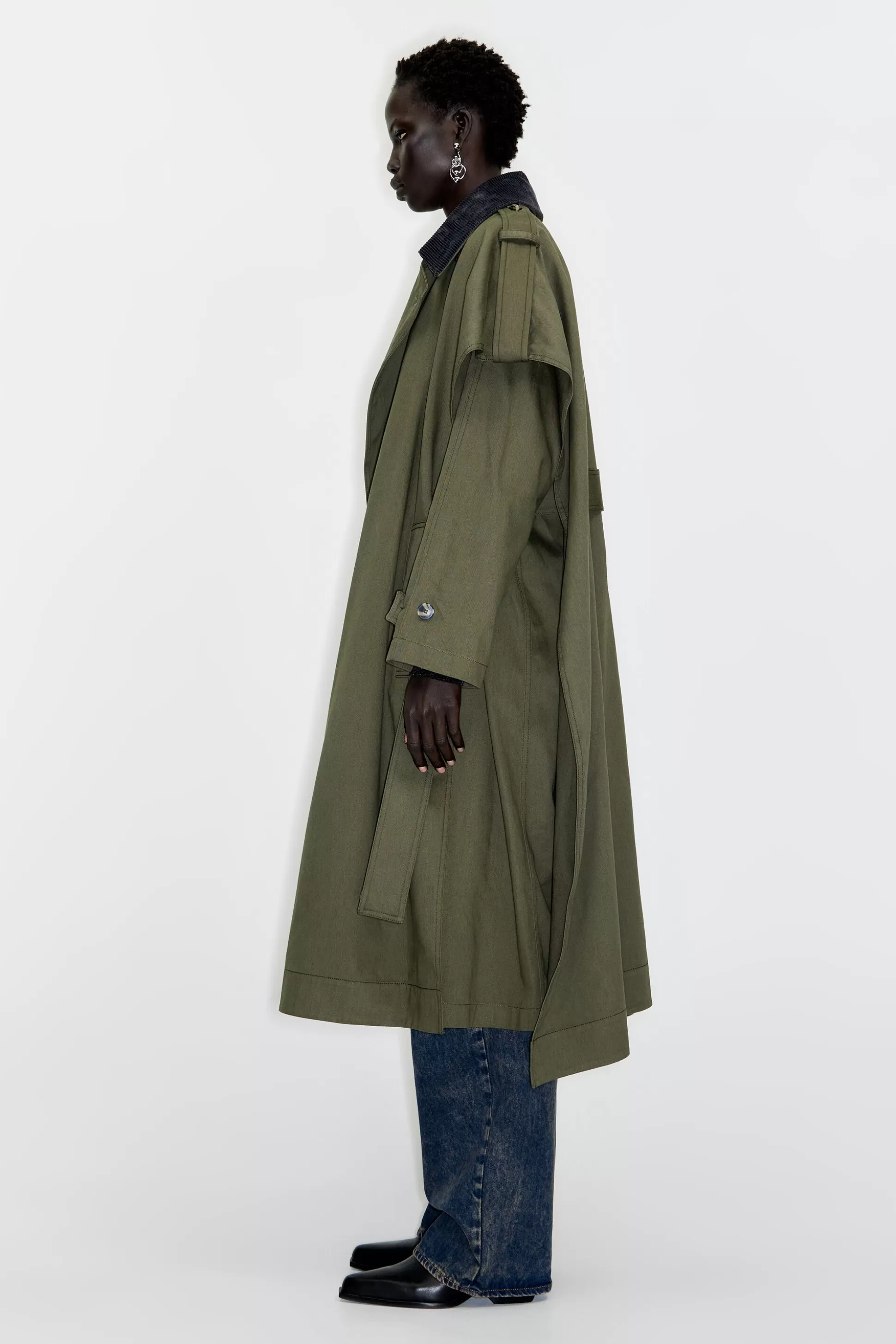 Khaki cape trench coat | Bimba Y Lola Discount