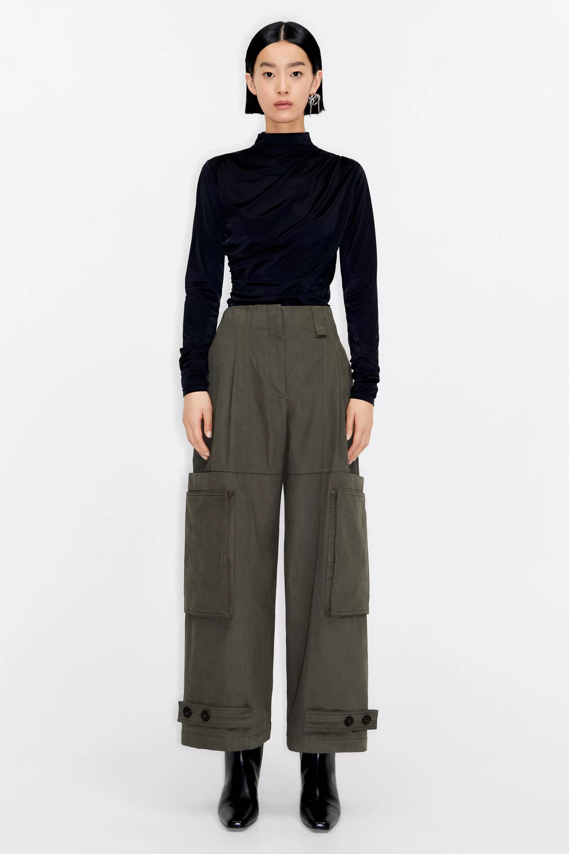 Khaki darted cargo trousers | Bimba Y Lola Outlet