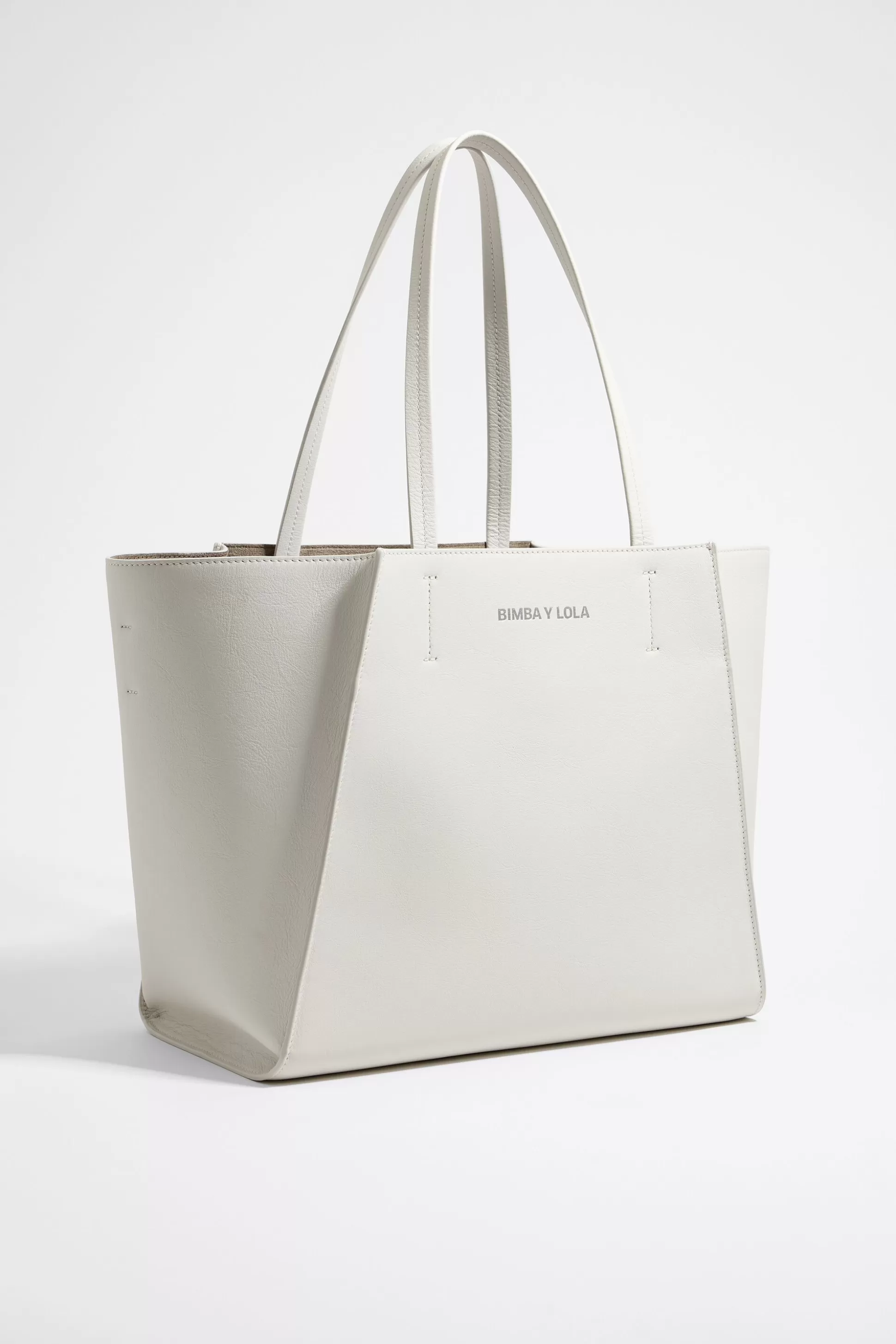 L off-white leather shopper bag | Bimba Y Lola Sale