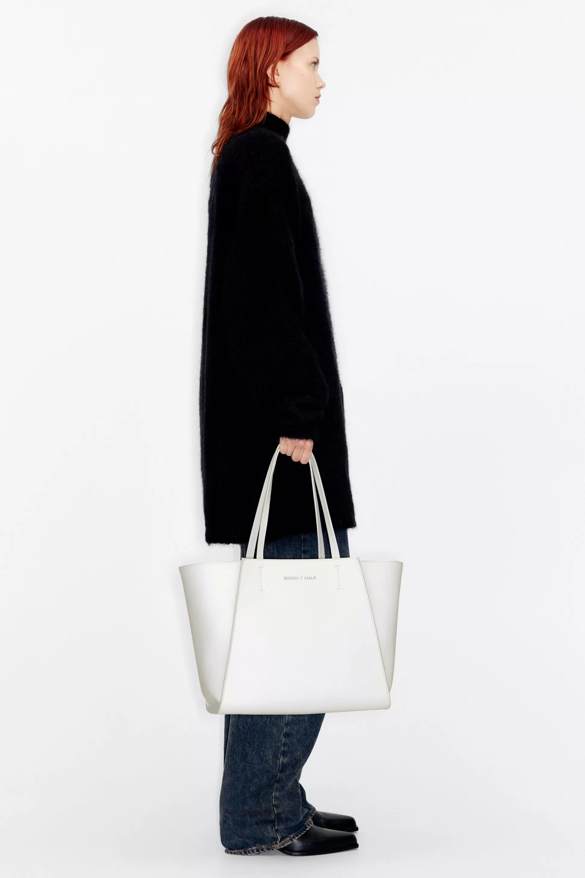 L off-white leather shopper bag | Bimba Y Lola Sale