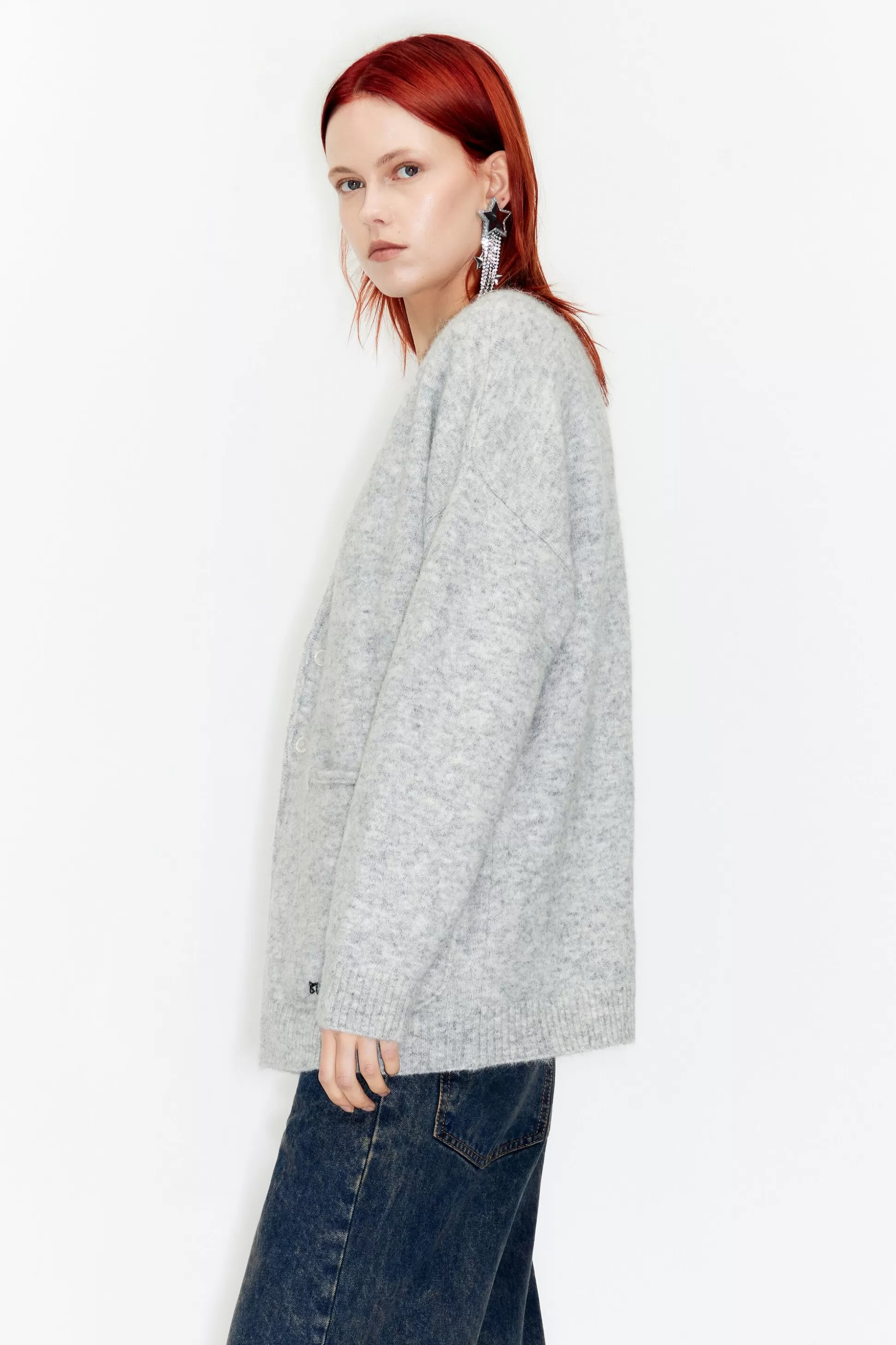 Light gray mohair cardigan | Bimba Y Lola Best