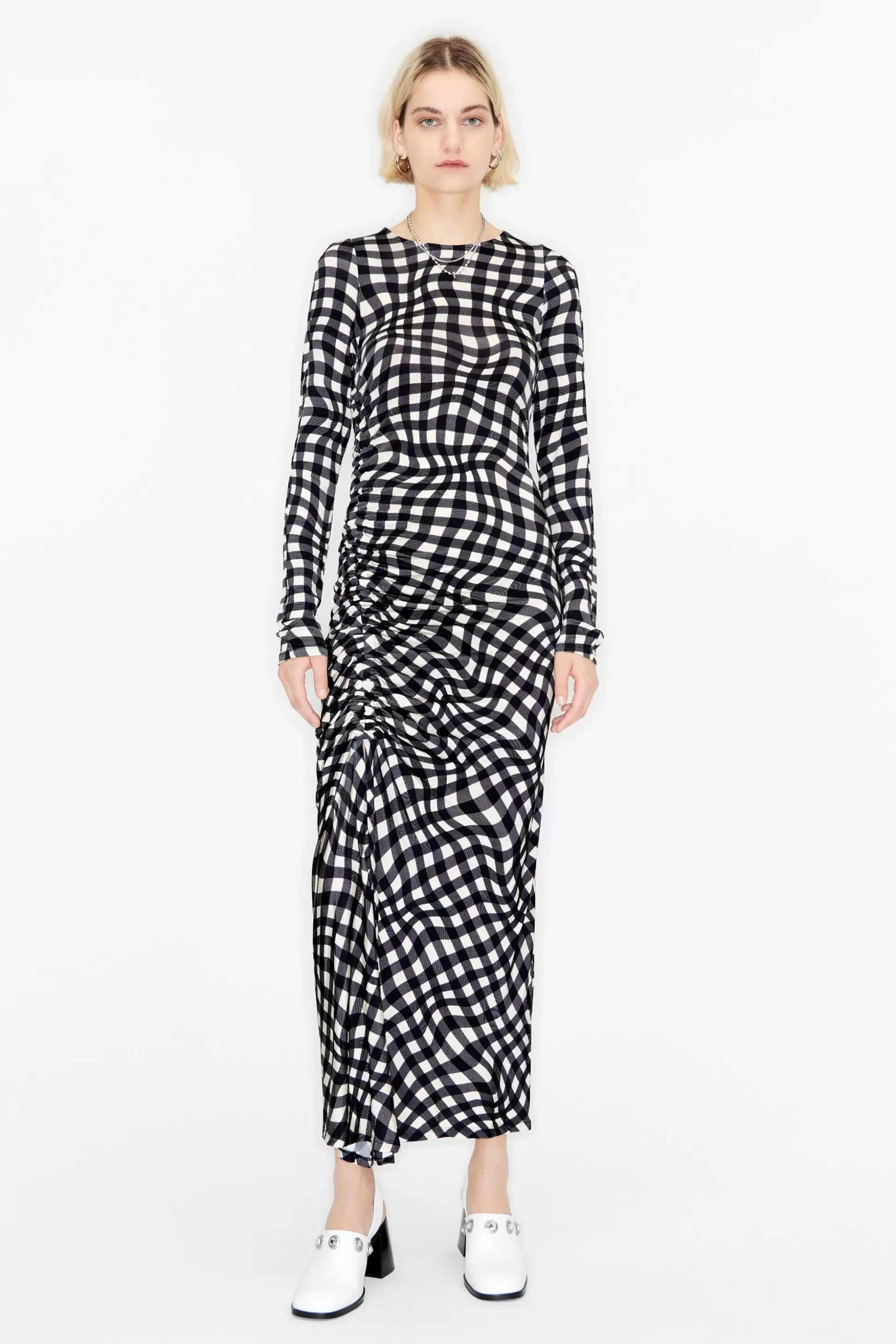 Long Vichy Liquid print dress | Bimba Y Lola Sale