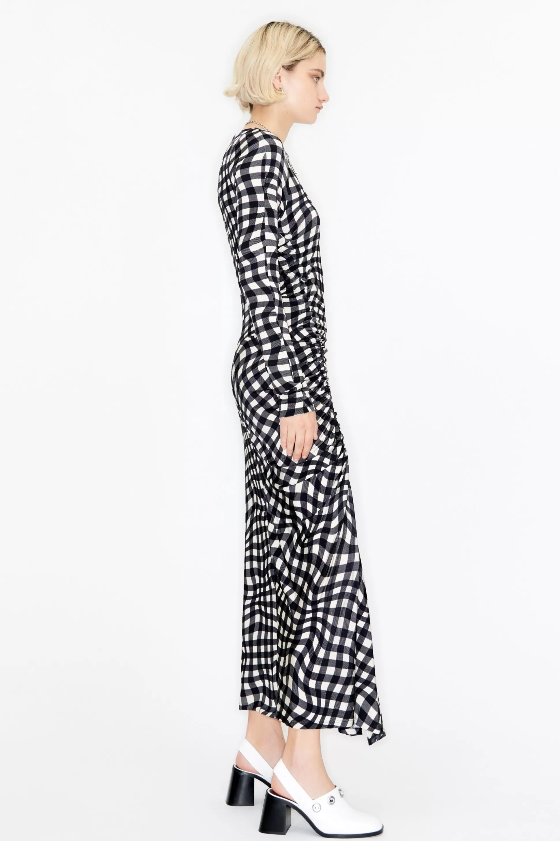 Long Vichy Liquid print dress | Bimba Y Lola Sale