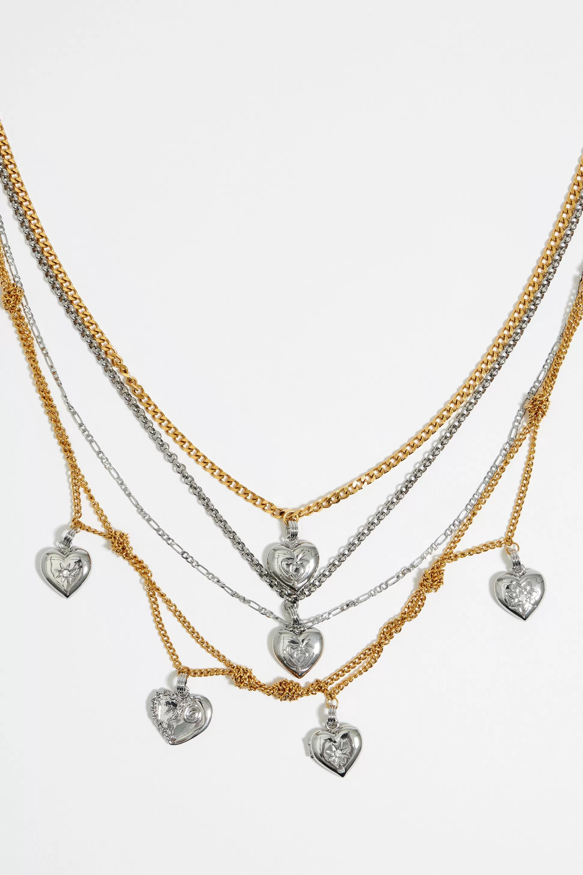 Multi-chain hearts necklace | Bimba Y Lola Hot