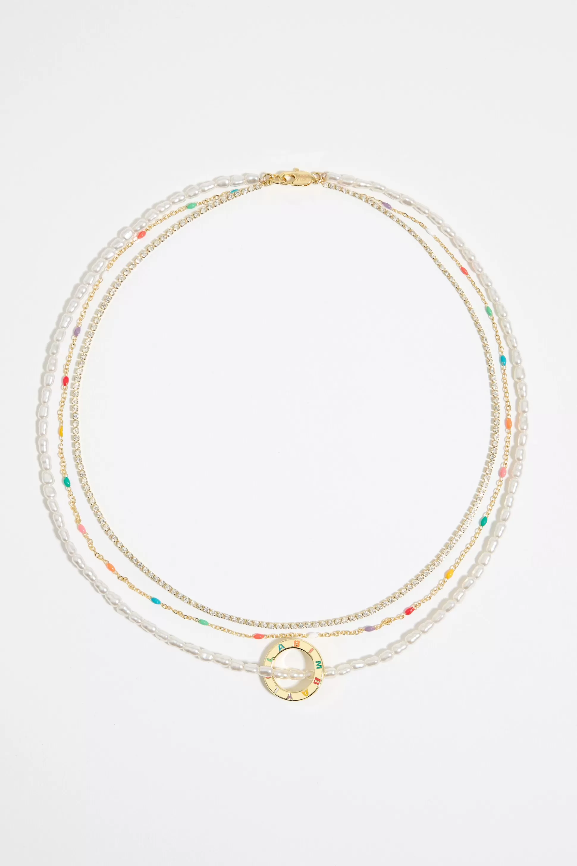 Multicolor crystals logo necklace | Bimba Y Lola Online