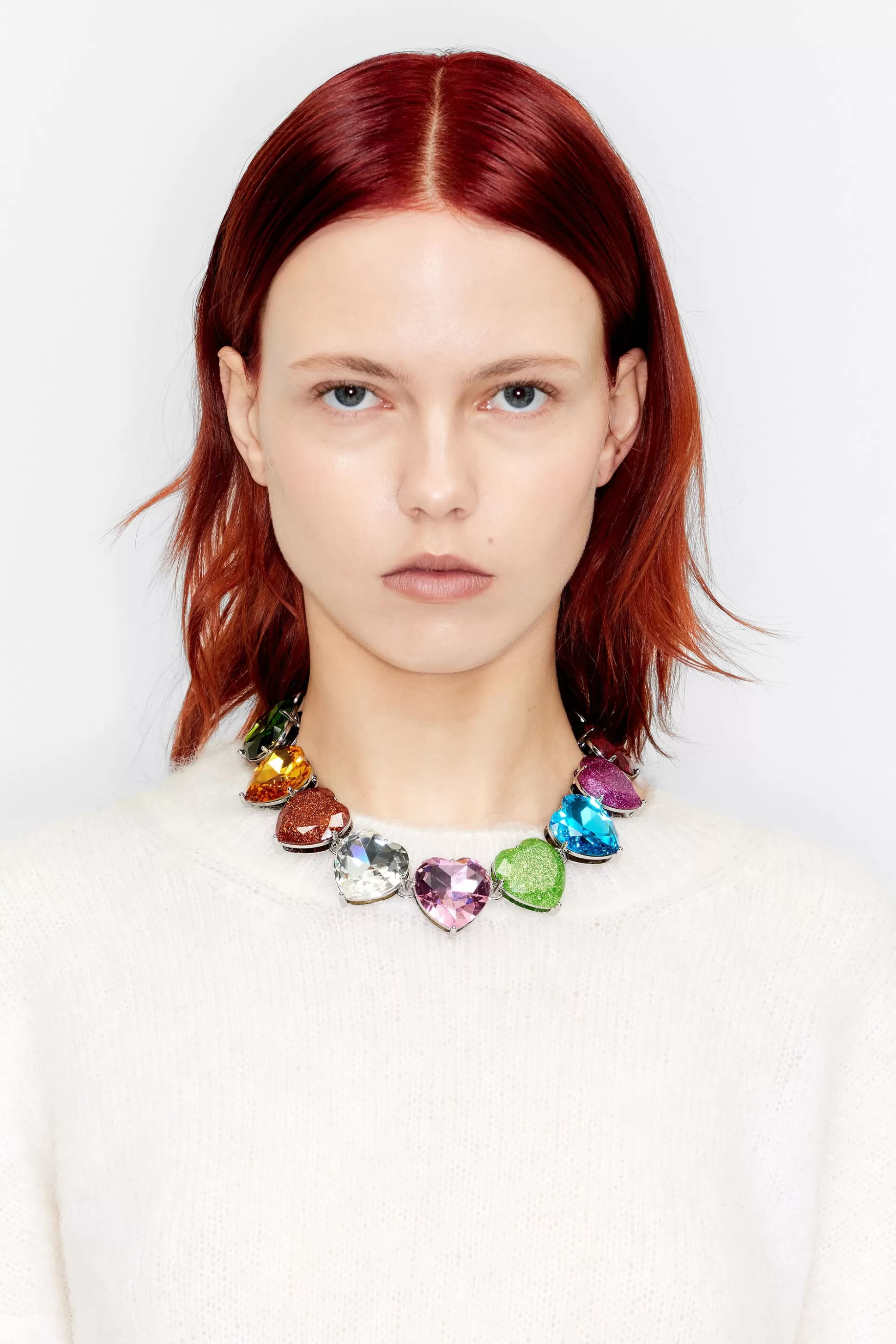 Multicolor heart crystals necklace | Bimba Y Lola Shop