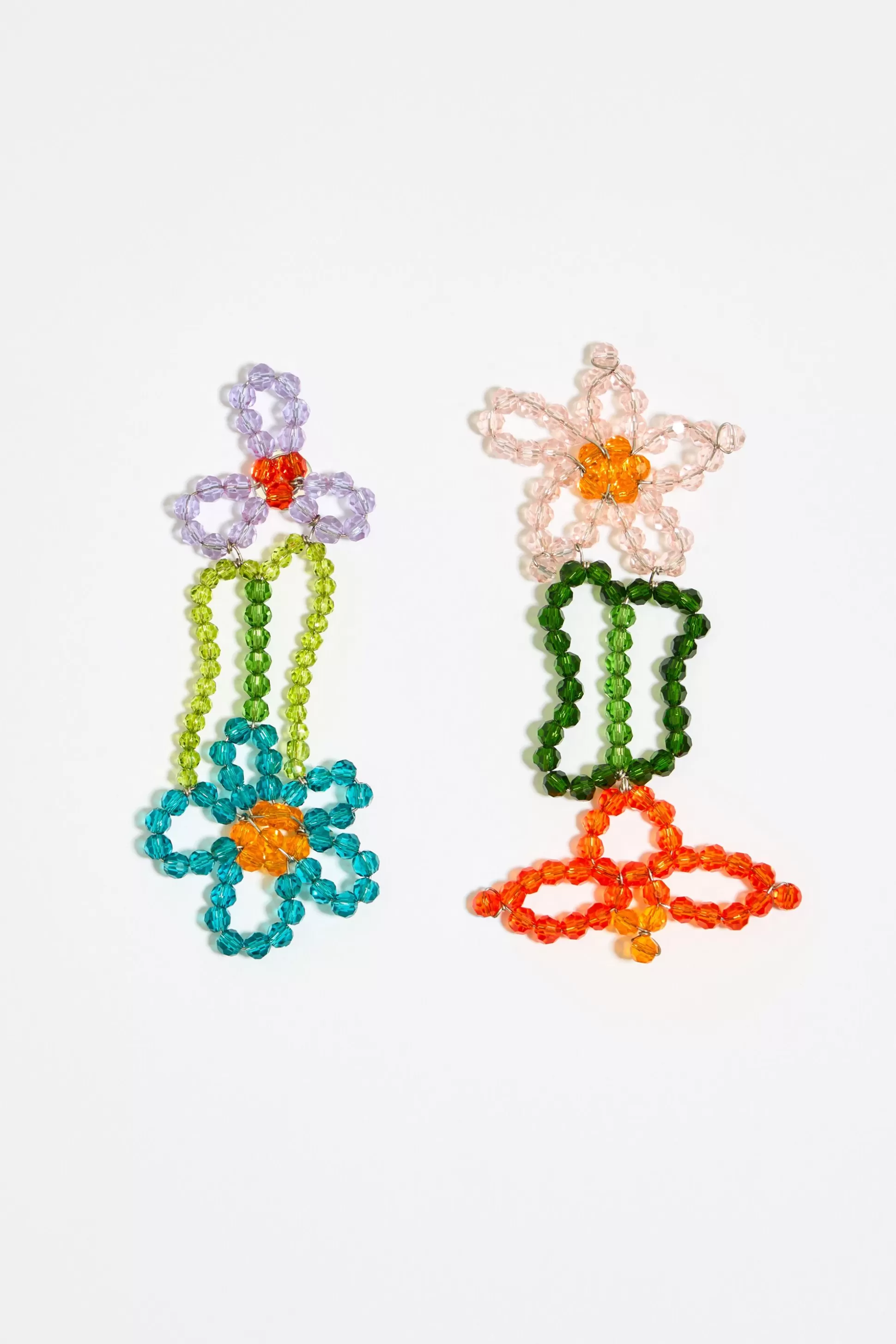 Multicolored flower crystal earrings | Bimba Y Lola Shop