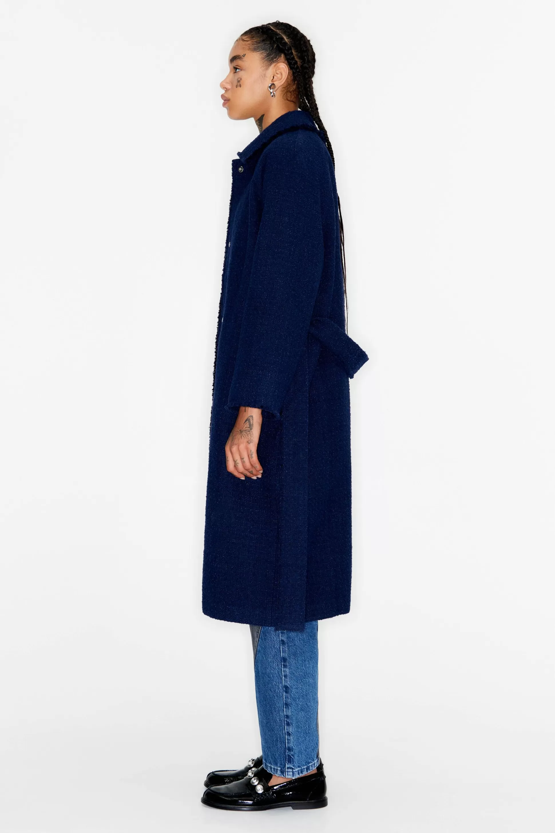 blue tweed coat | Bimba Y Lola Hot