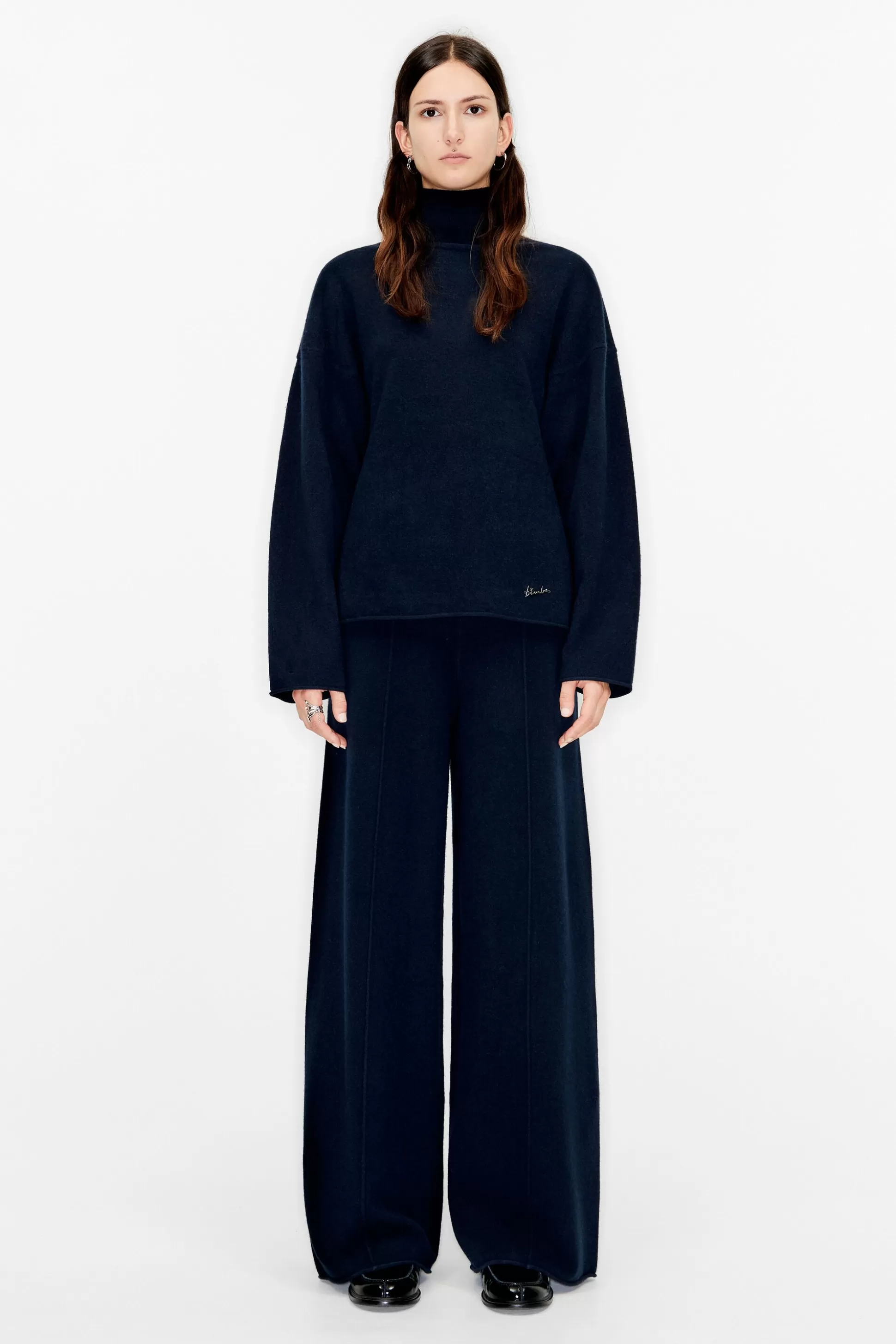 Navy blue wool culottes | Bimba Y Lola Cheap