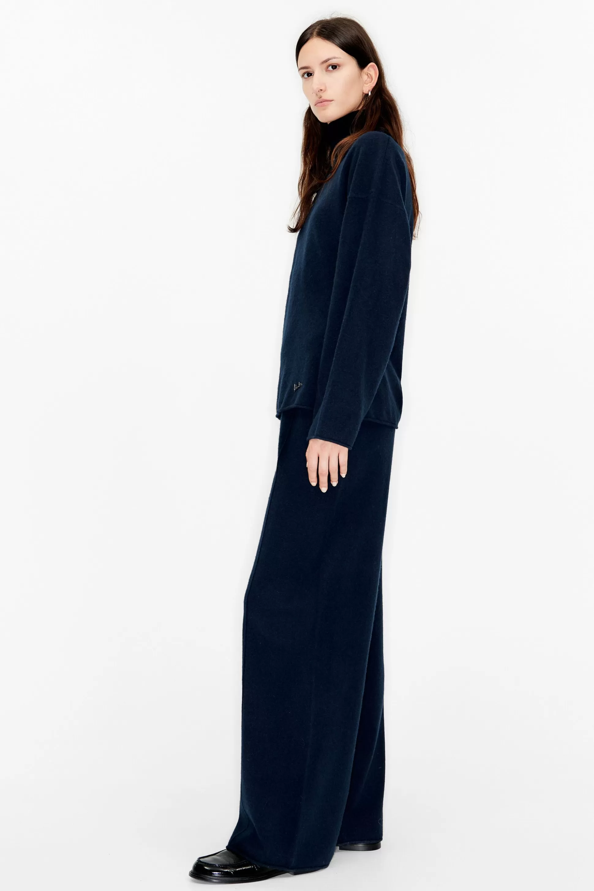 Navy blue wool culottes | Bimba Y Lola Cheap