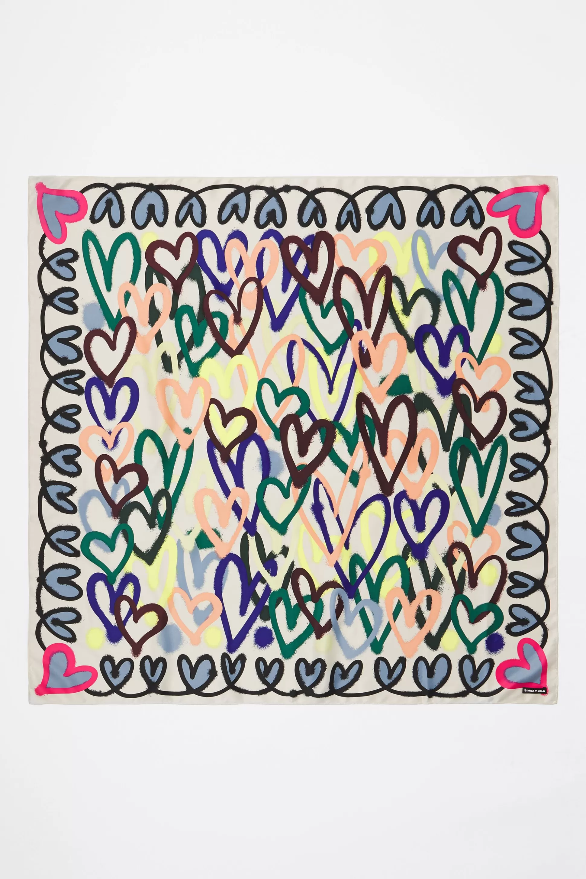 Off-white hearts graffiti scarf | Bimba Y Lola Online