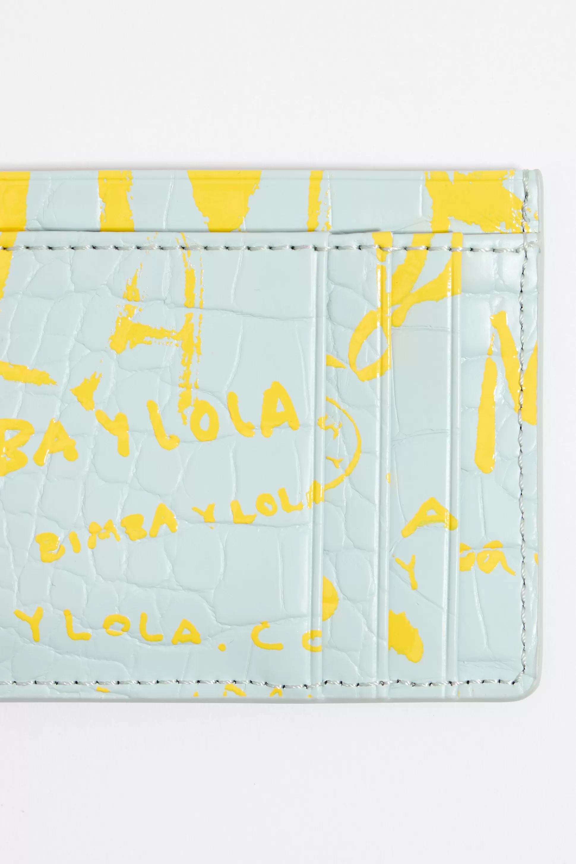 Pale green crocodile card holder | Bimba Y Lola Shop