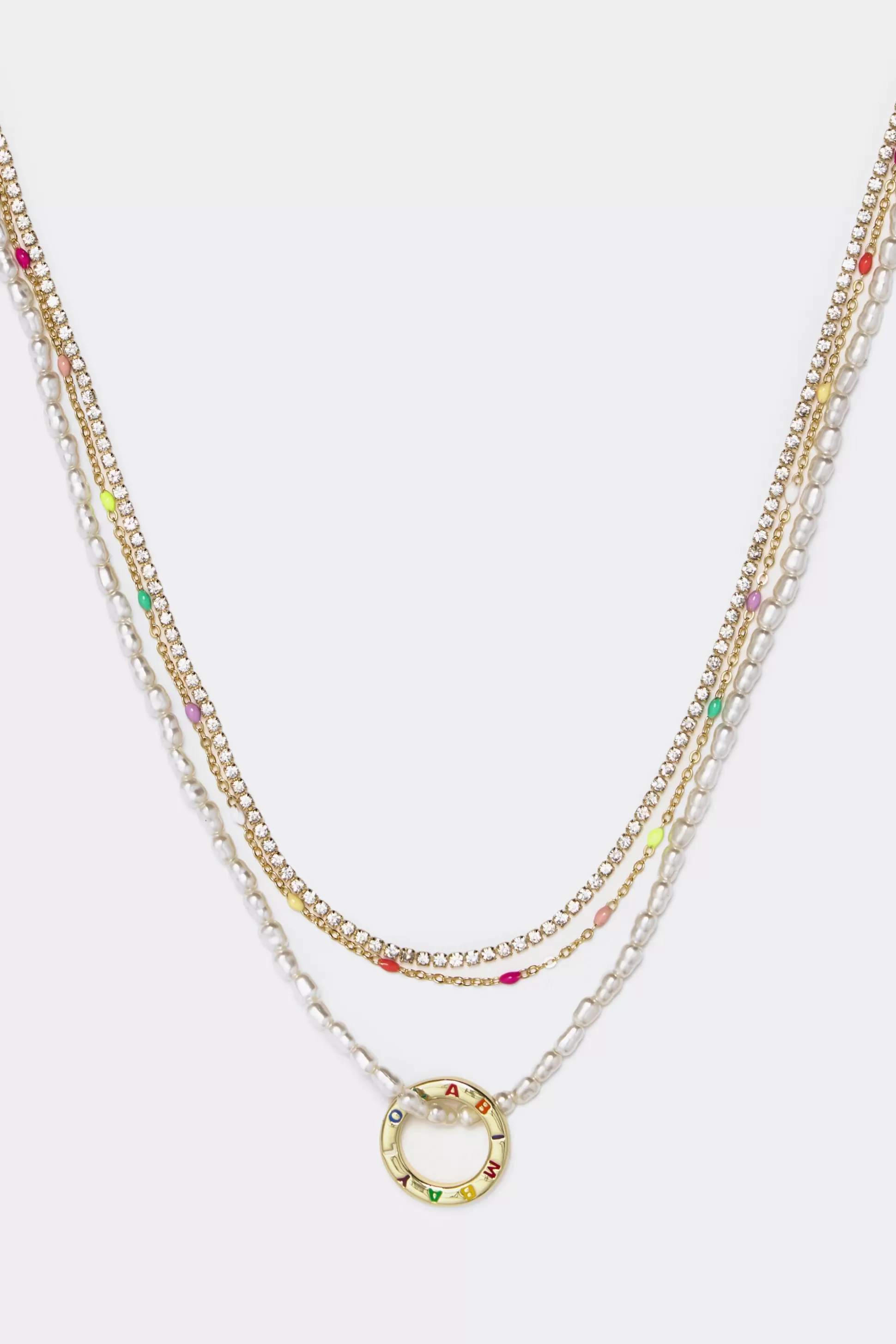 Pearl and crystal chain necklace | Bimba Y Lola Hot