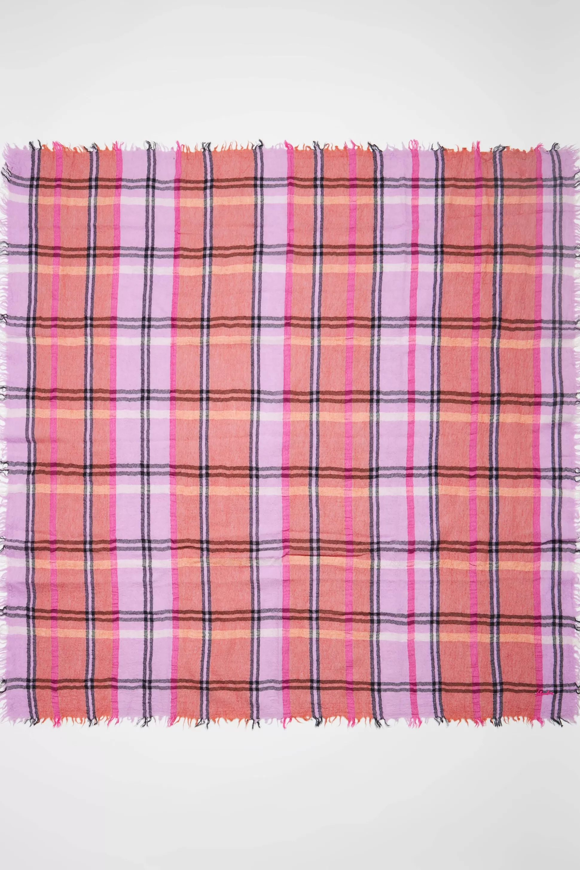 Pink checked wool shawl | Bimba Y Lola Best