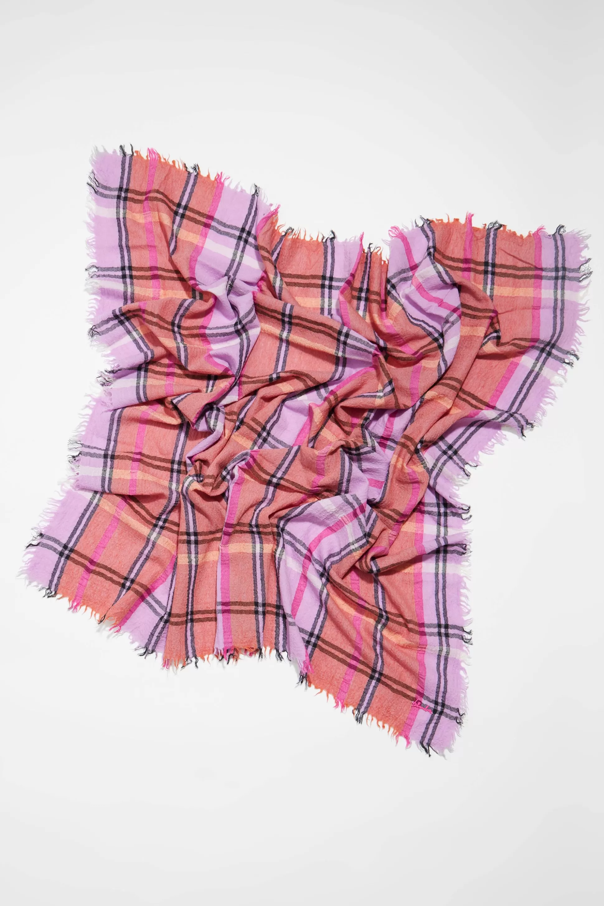 Pink checked wool shawl | Bimba Y Lola Best