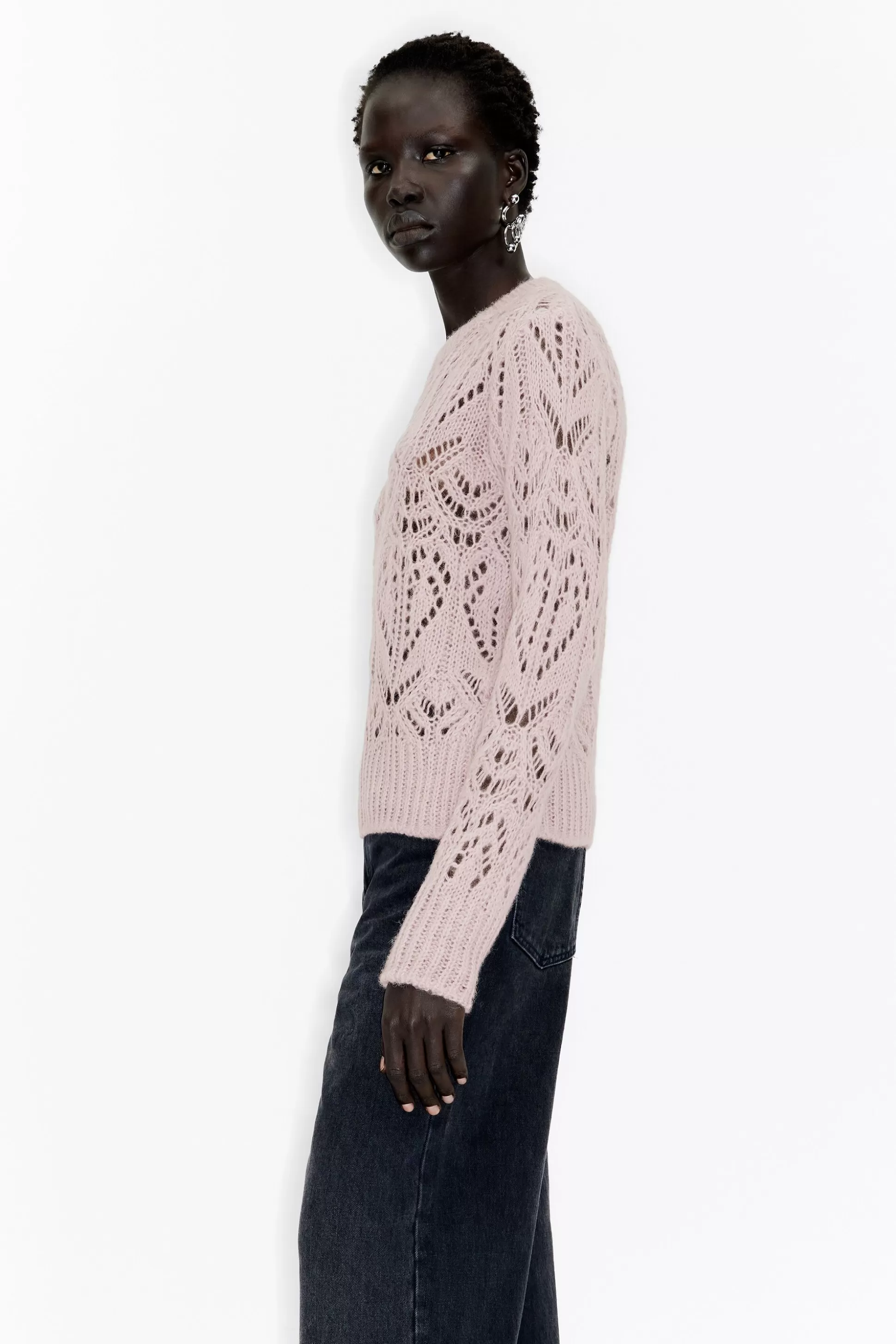 Pink open-knit alpaca sweater | Bimba Y Lola Cheap