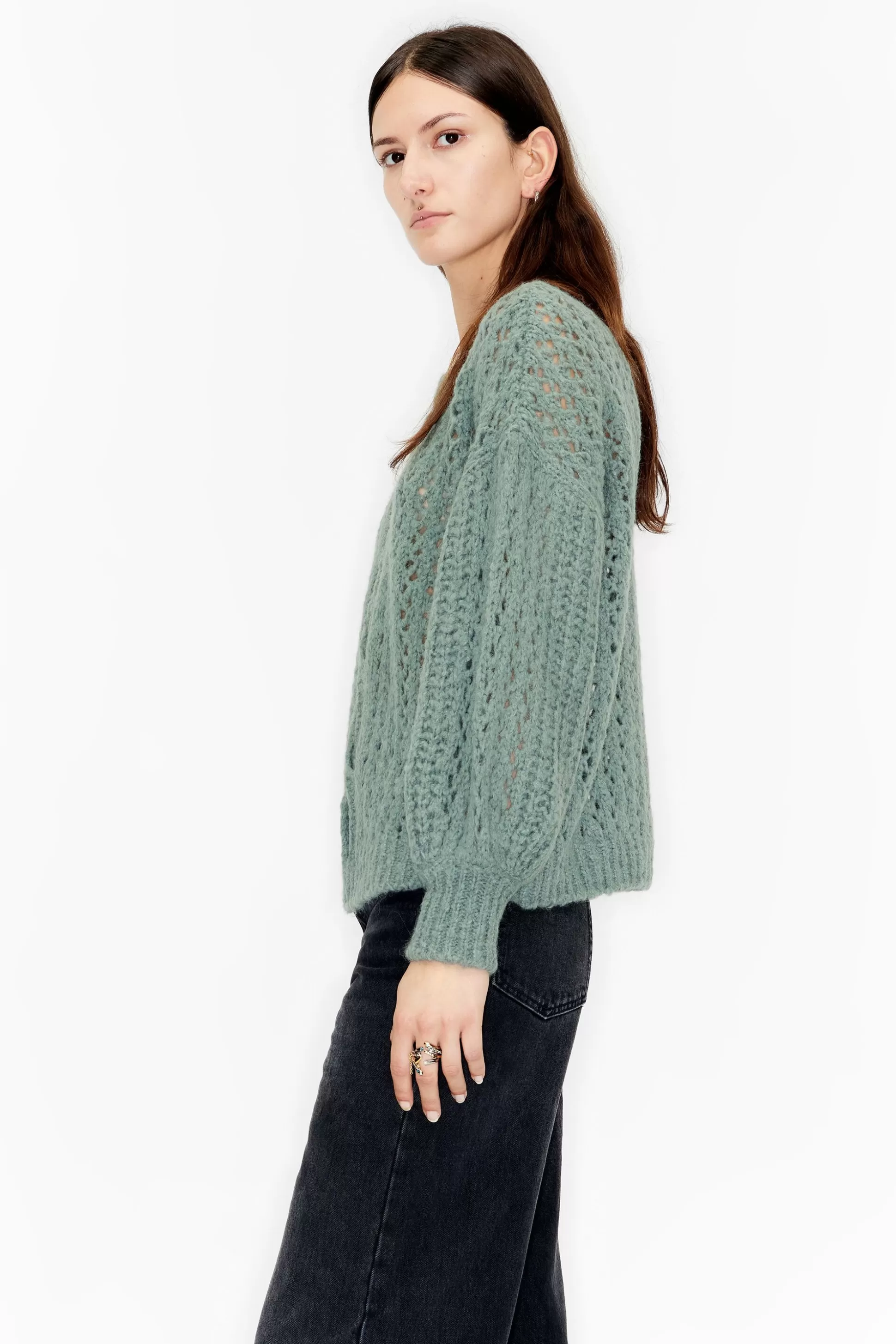 Powder green alpaca boxy sweater | Bimba Y Lola Clearance