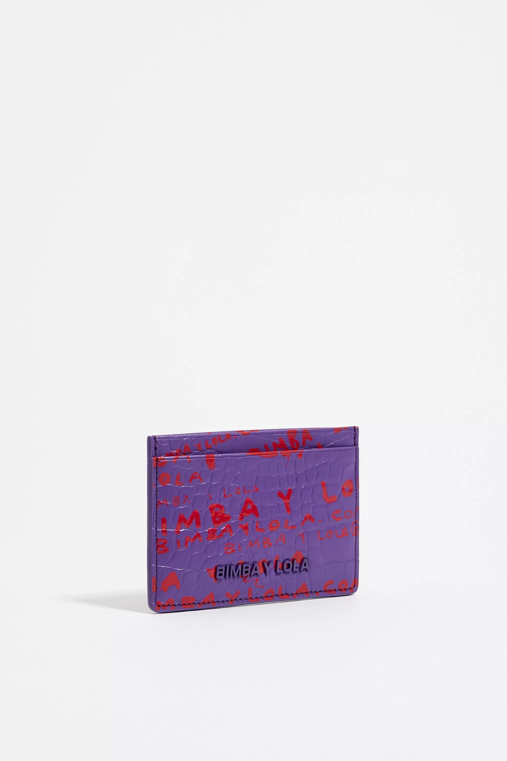 Purple mock croc card holder | Bimba Y Lola Best Sale