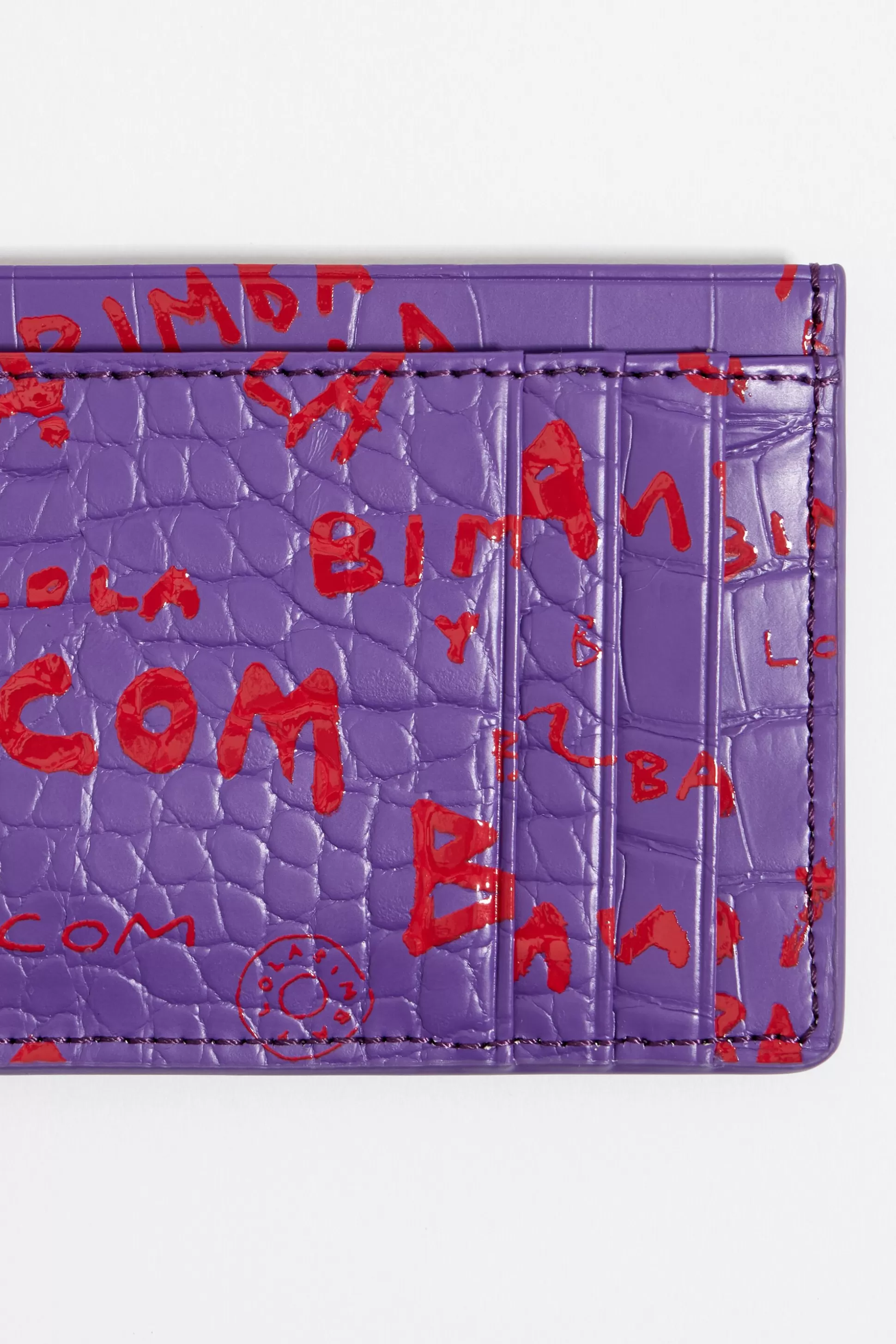 Purple mock croc card holder | Bimba Y Lola Best Sale