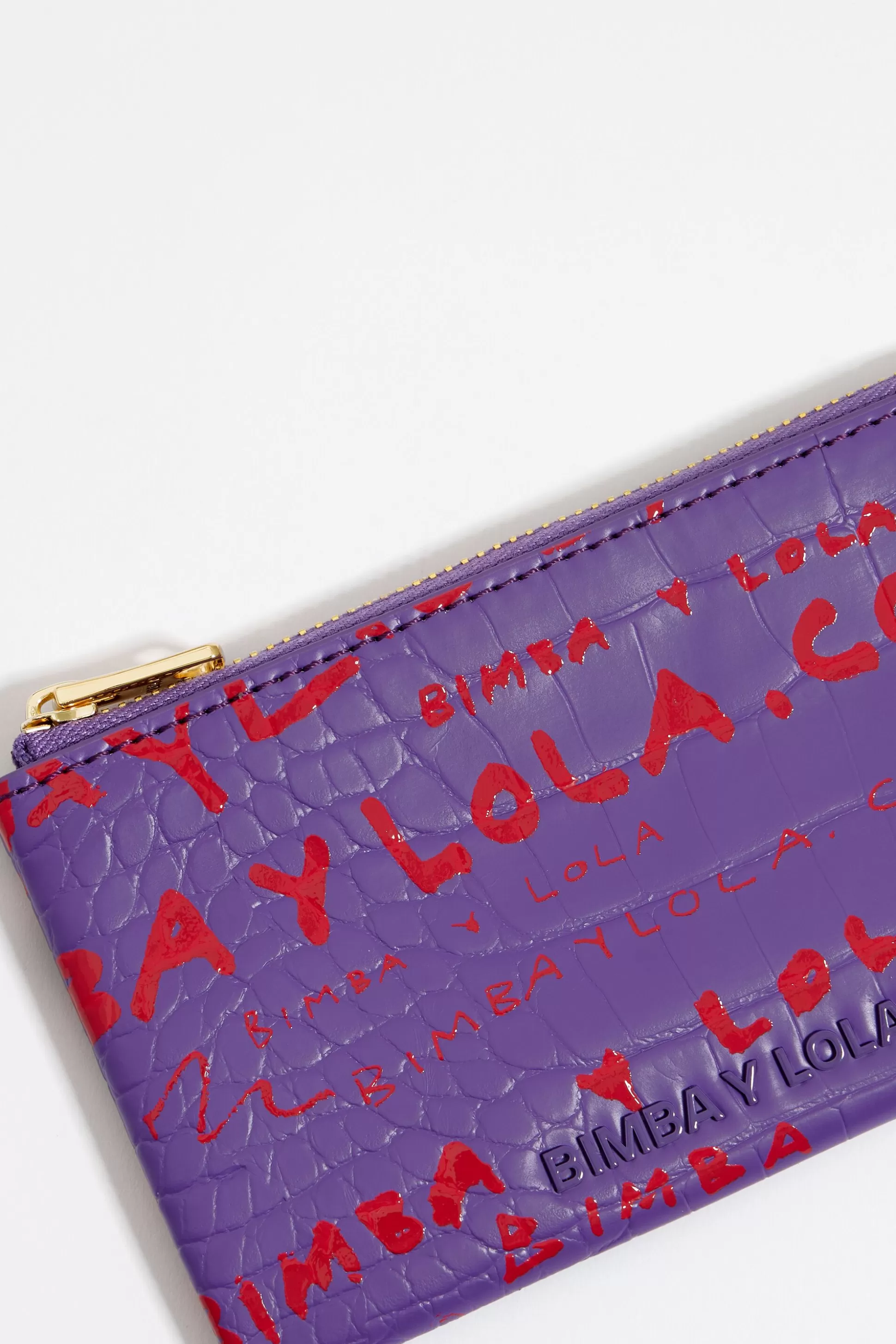 Purple rectangular mock croc coin purse | Bimba Y Lola Sale