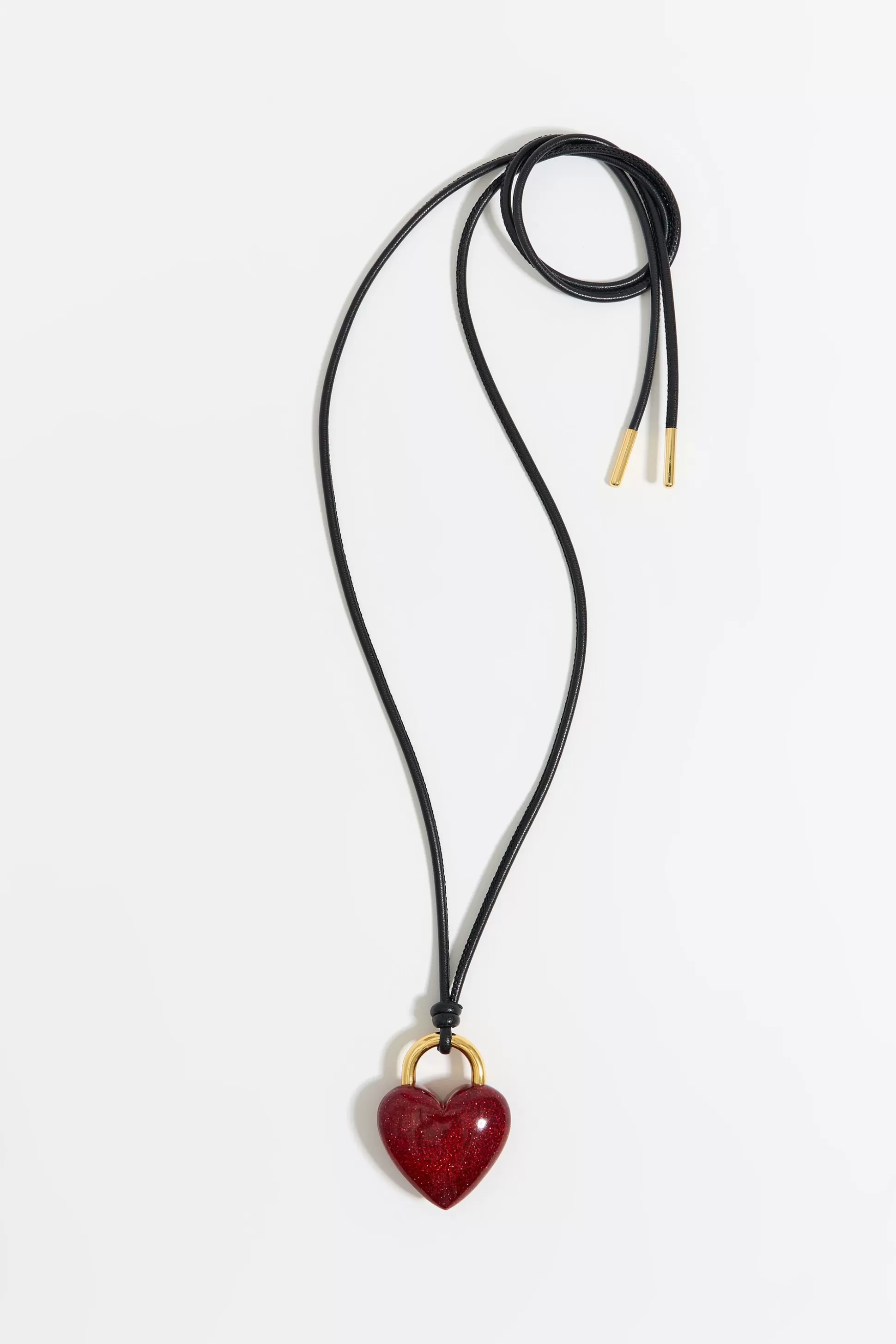 glitter heart leather cord necklace | Bimba Y Lola Cheap