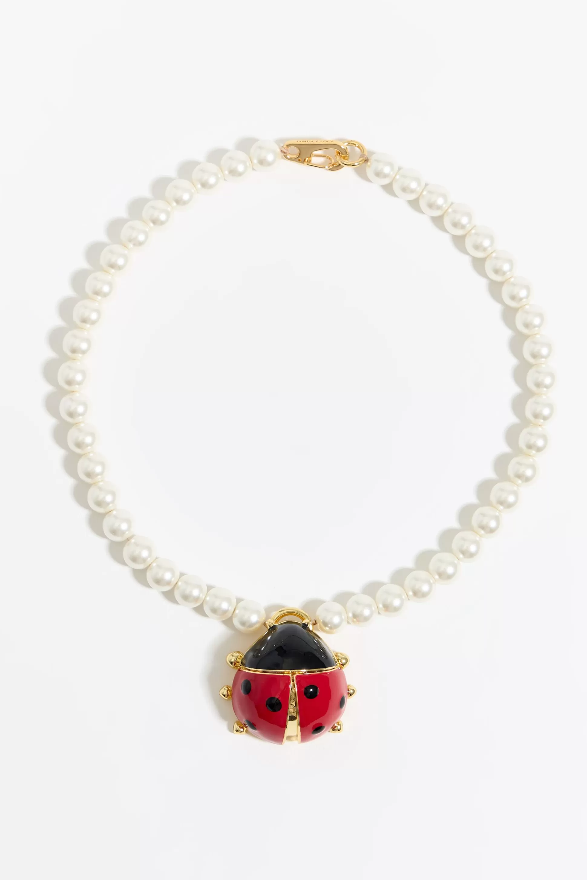 ladybug pearl necklace | Bimba Y Lola Fashion