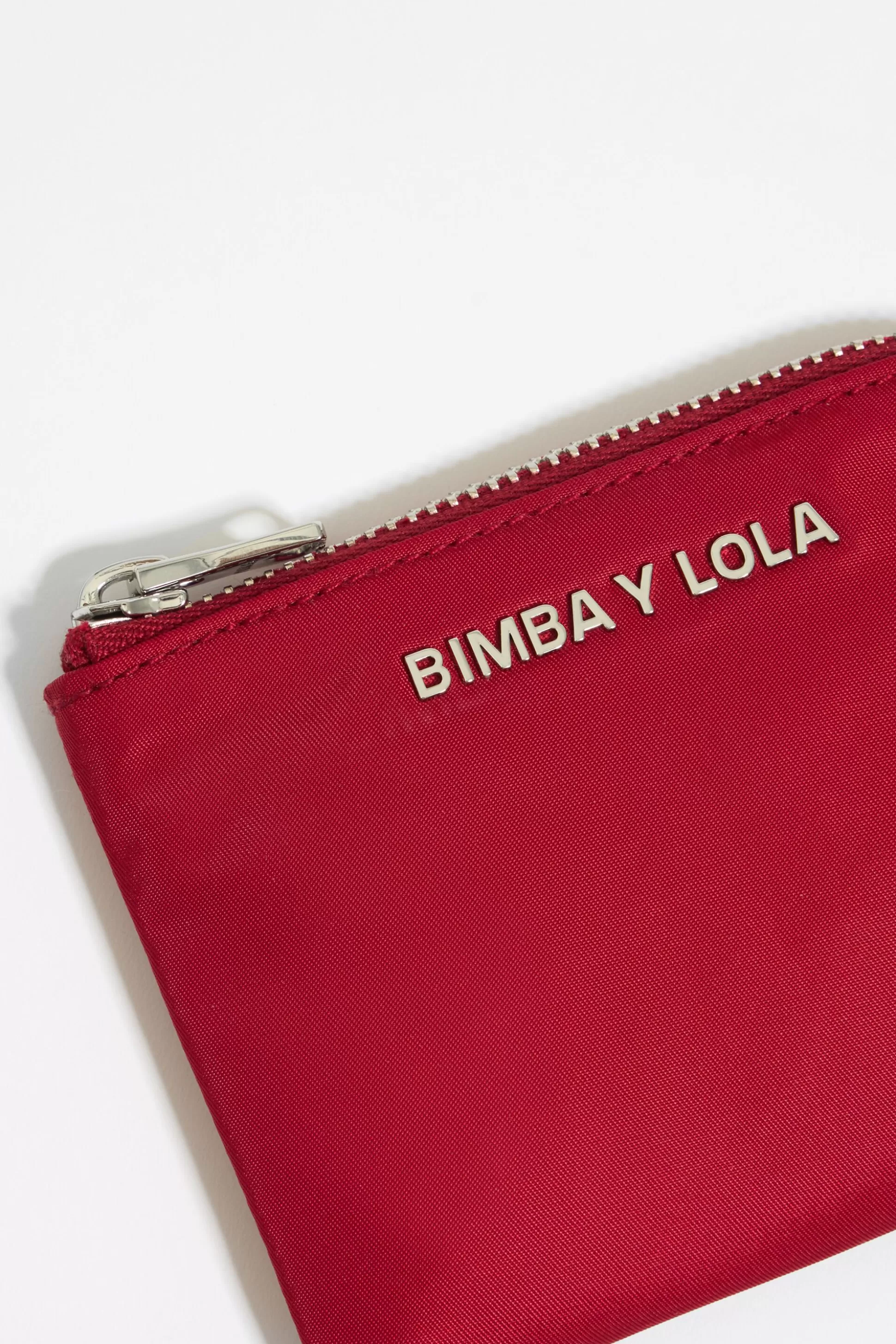 Red nylon curved coin purse | Bimba Y Lola Flash Sale