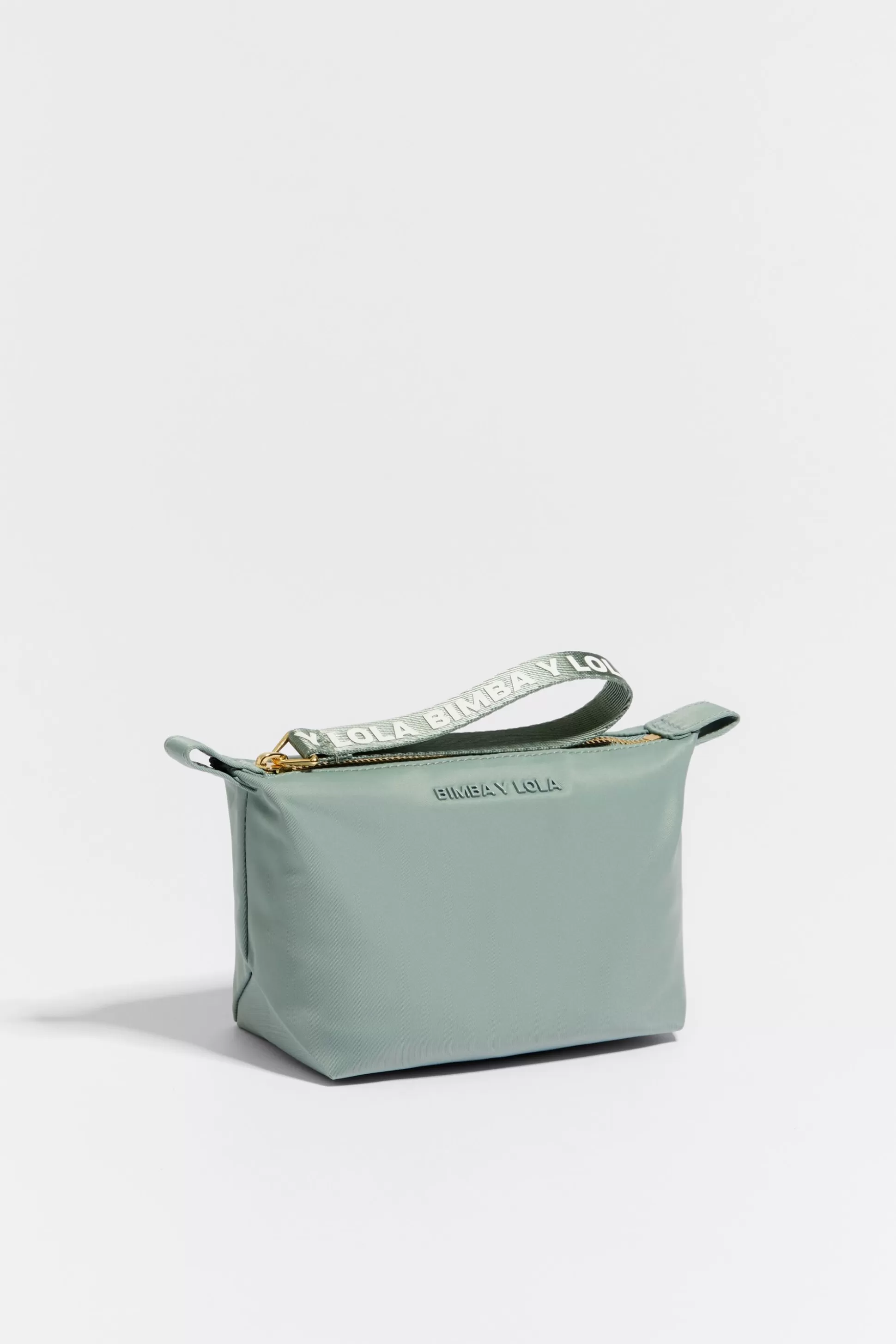 S aquamarine nylon trapezium make-up case | Bimba Y Lola Fashion