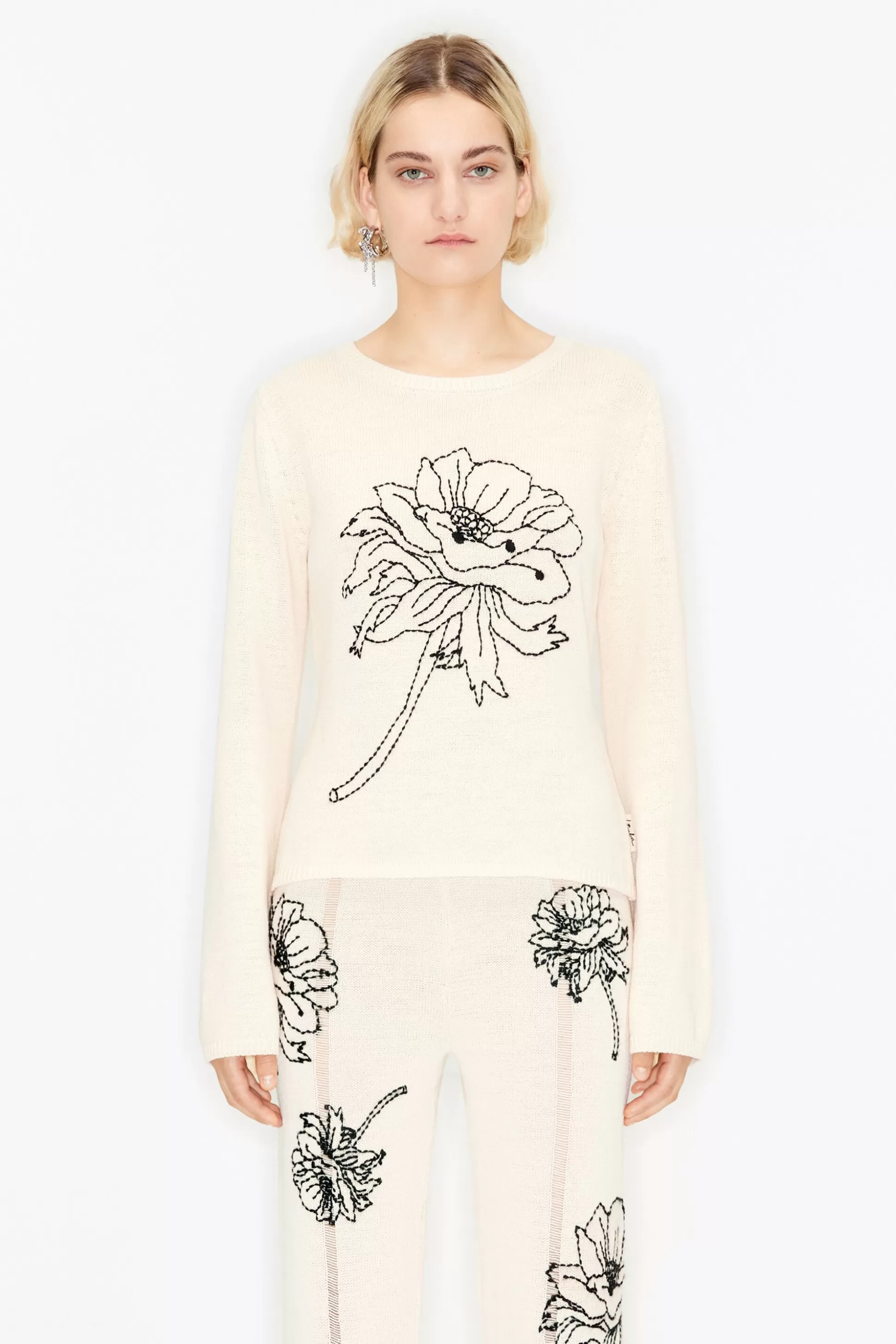 embroidered flower sweater | Bimba Y Lola Cheap