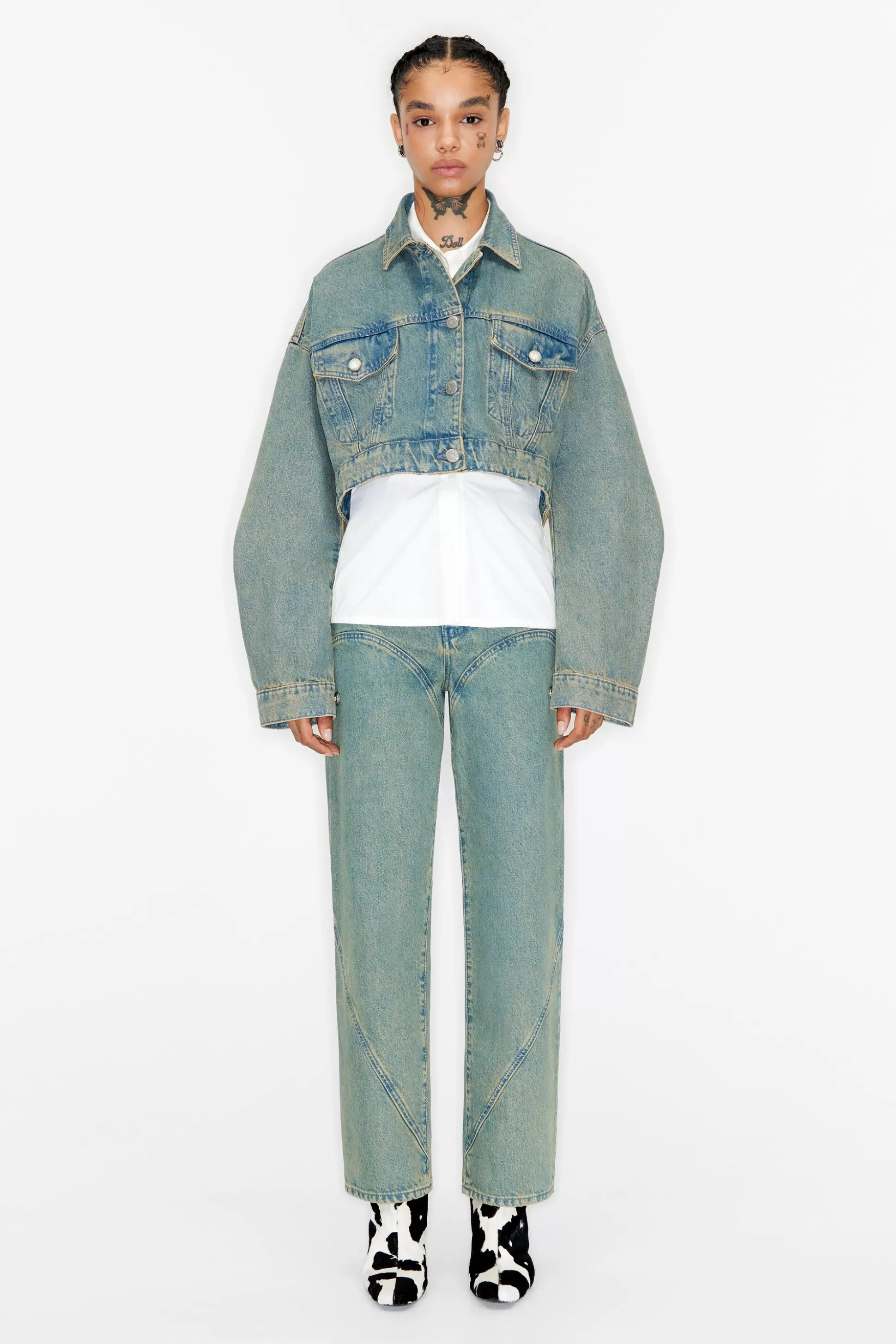 Short overdyed denim jacket | Bimba Y Lola Shop