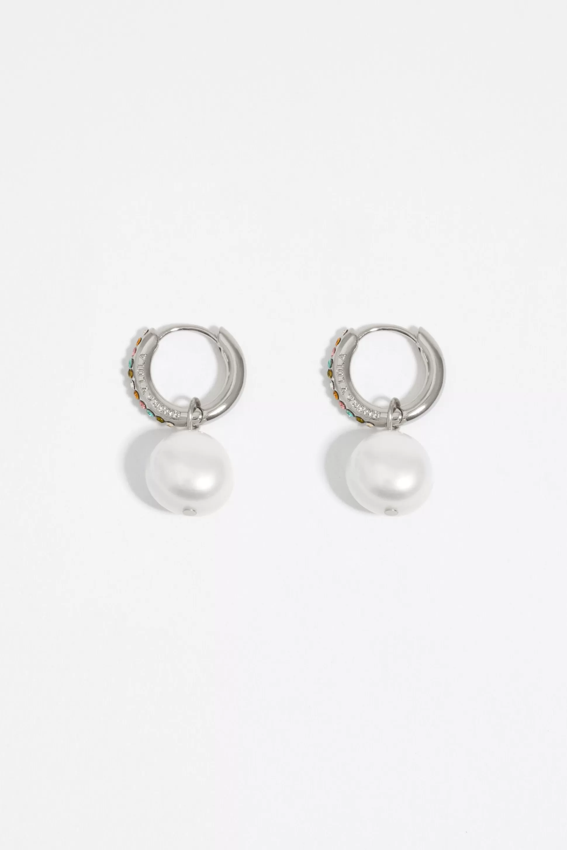 hoop earrings pearl | Bimba Y Lola New