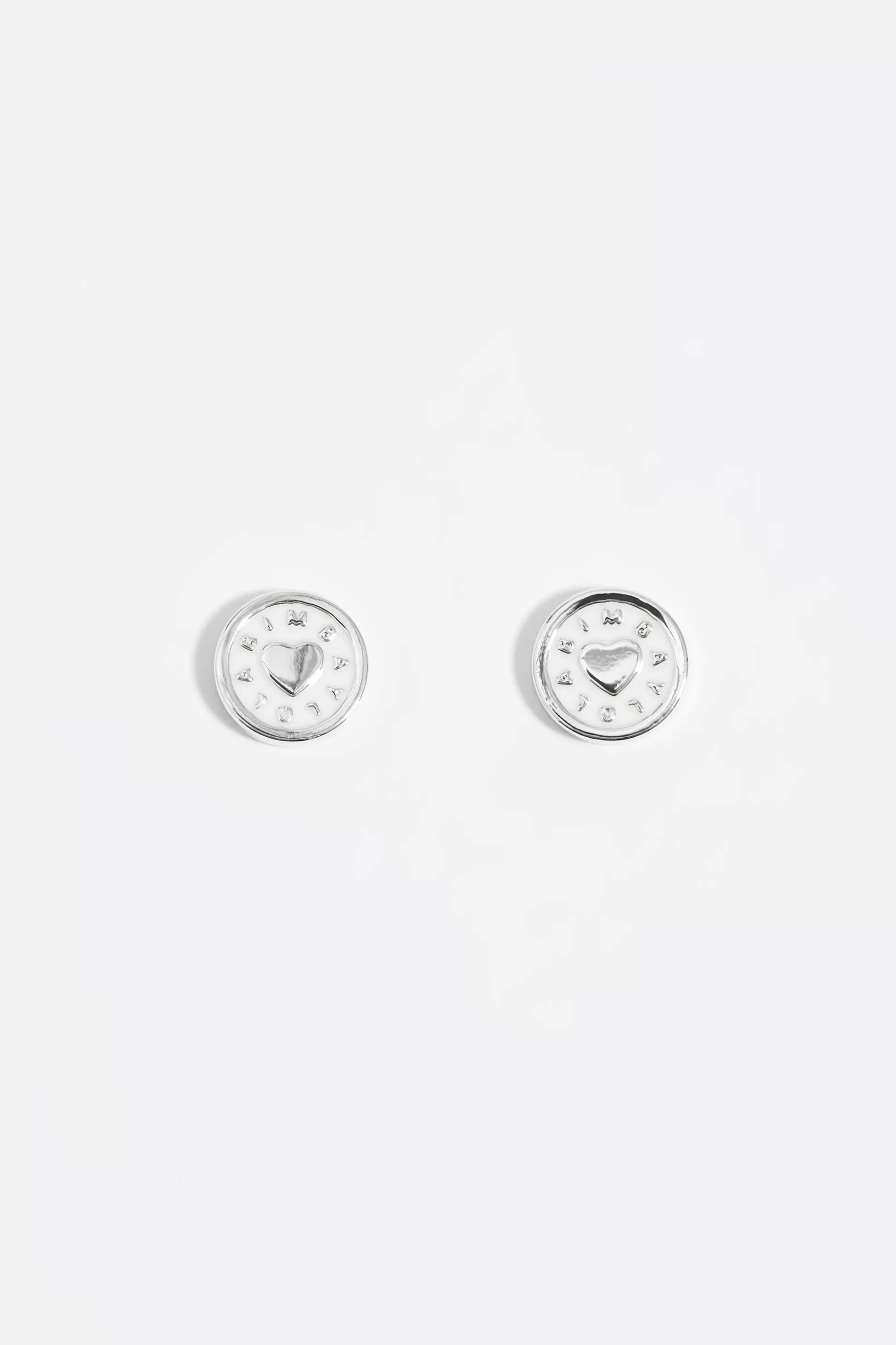 Silver logo heart earrings | Bimba Y Lola New