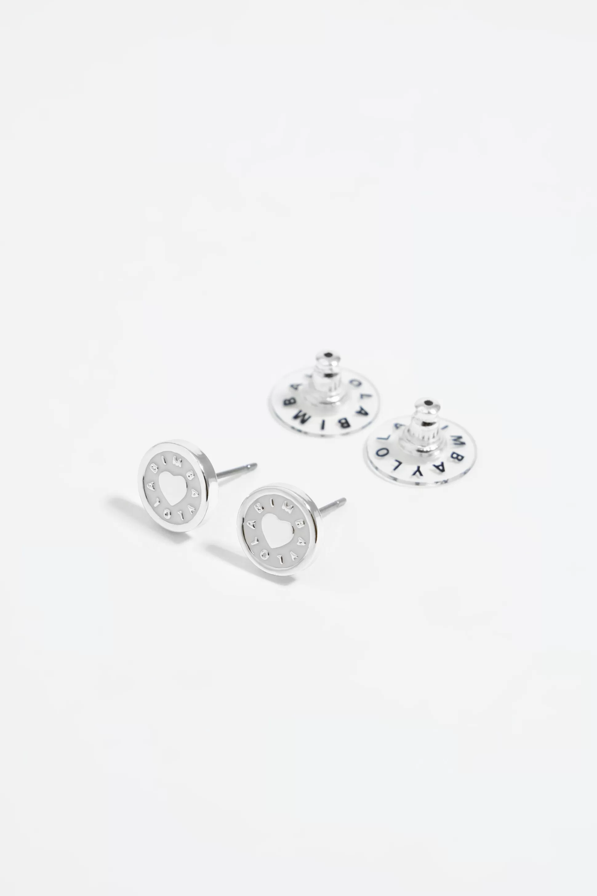 Silver logo heart earrings | Bimba Y Lola New