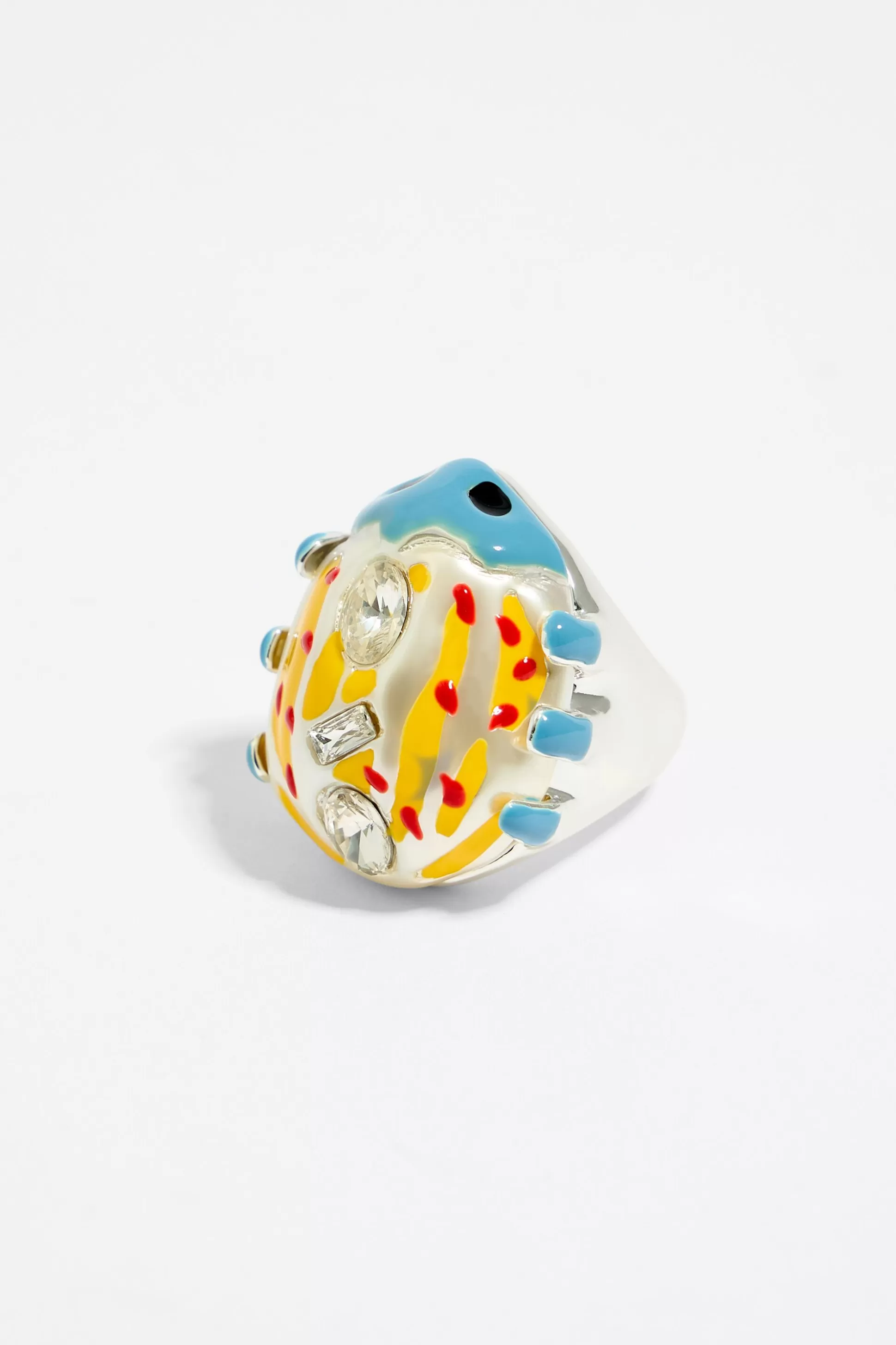 Silver pearl beetle ring | Bimba Y Lola Store