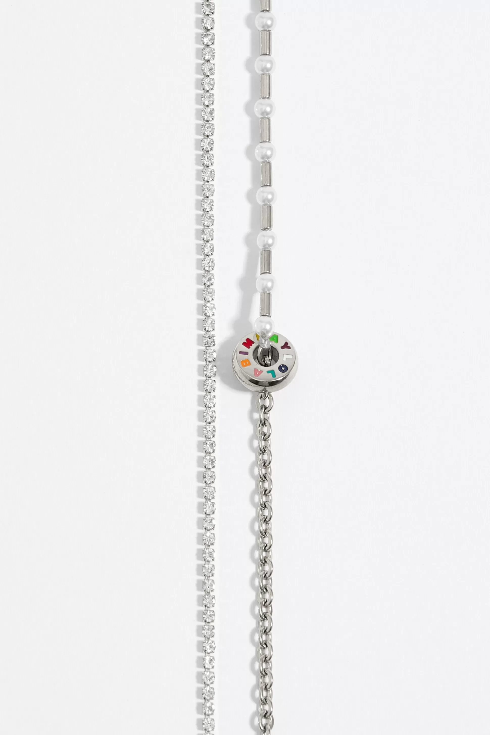 steel crystals pearl necklace | Bimba Y Lola Hot