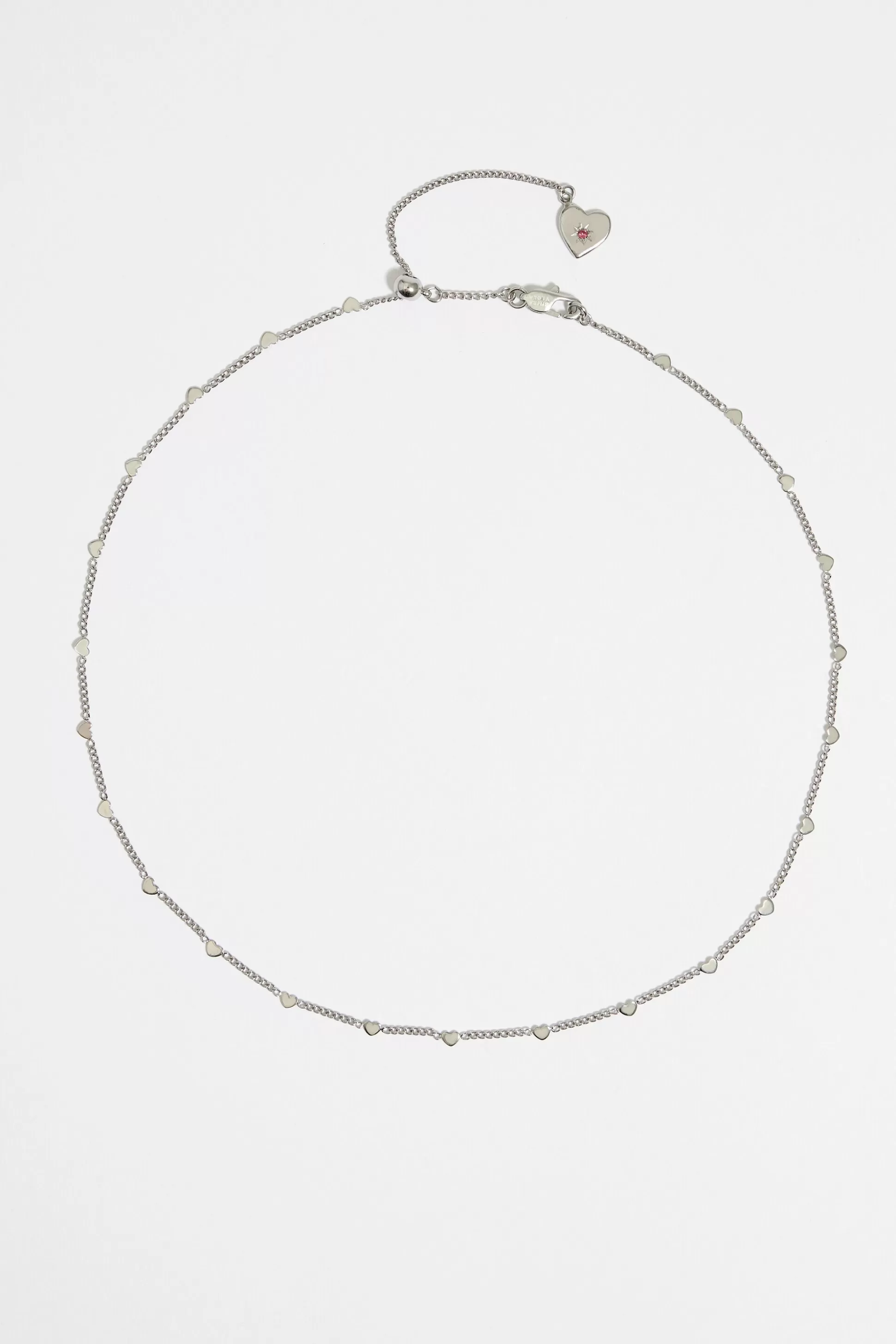 Silver steel hearts chain necklace | Bimba Y Lola Sale