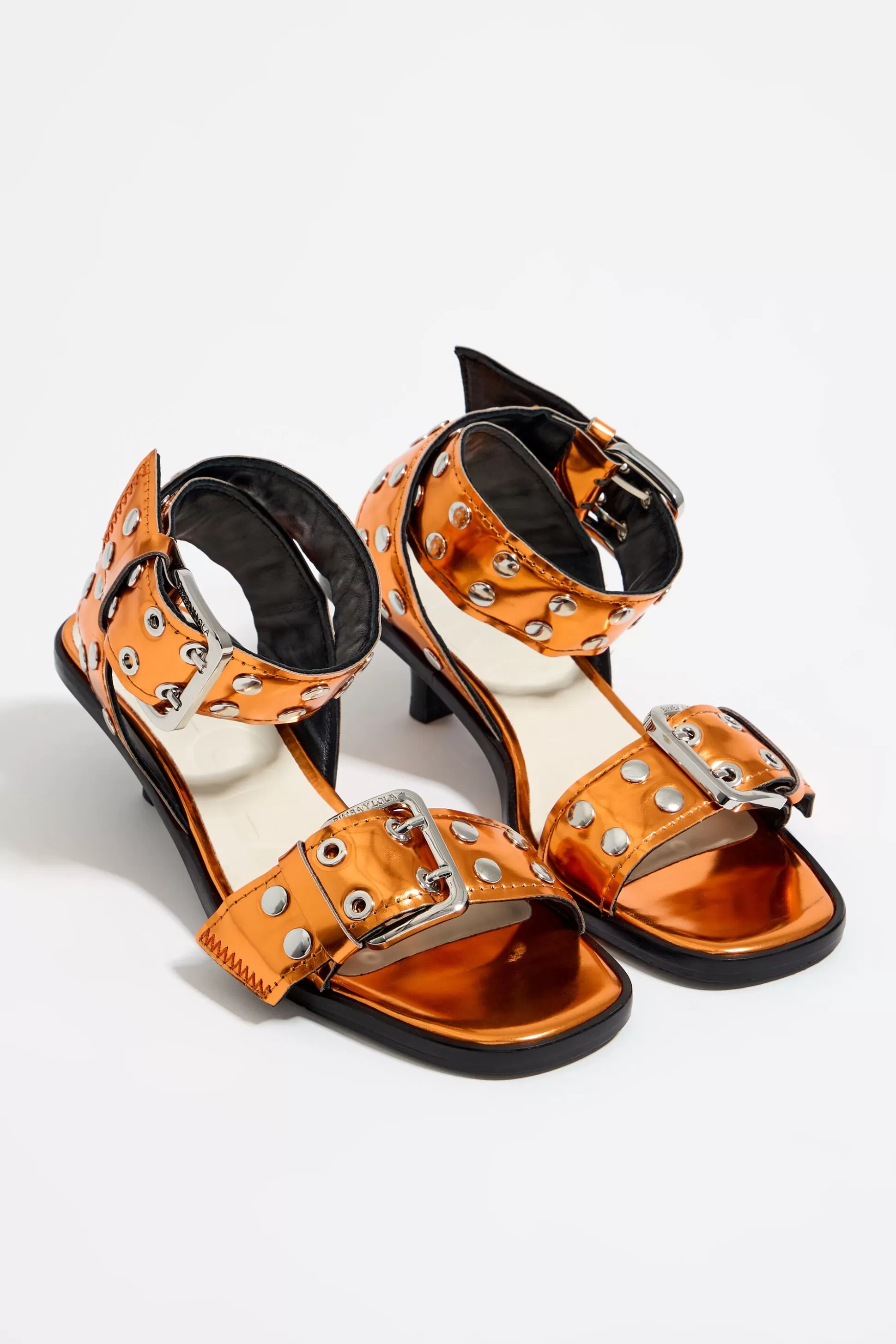 Studded leather heeled sandal | Bimba Y Lola New