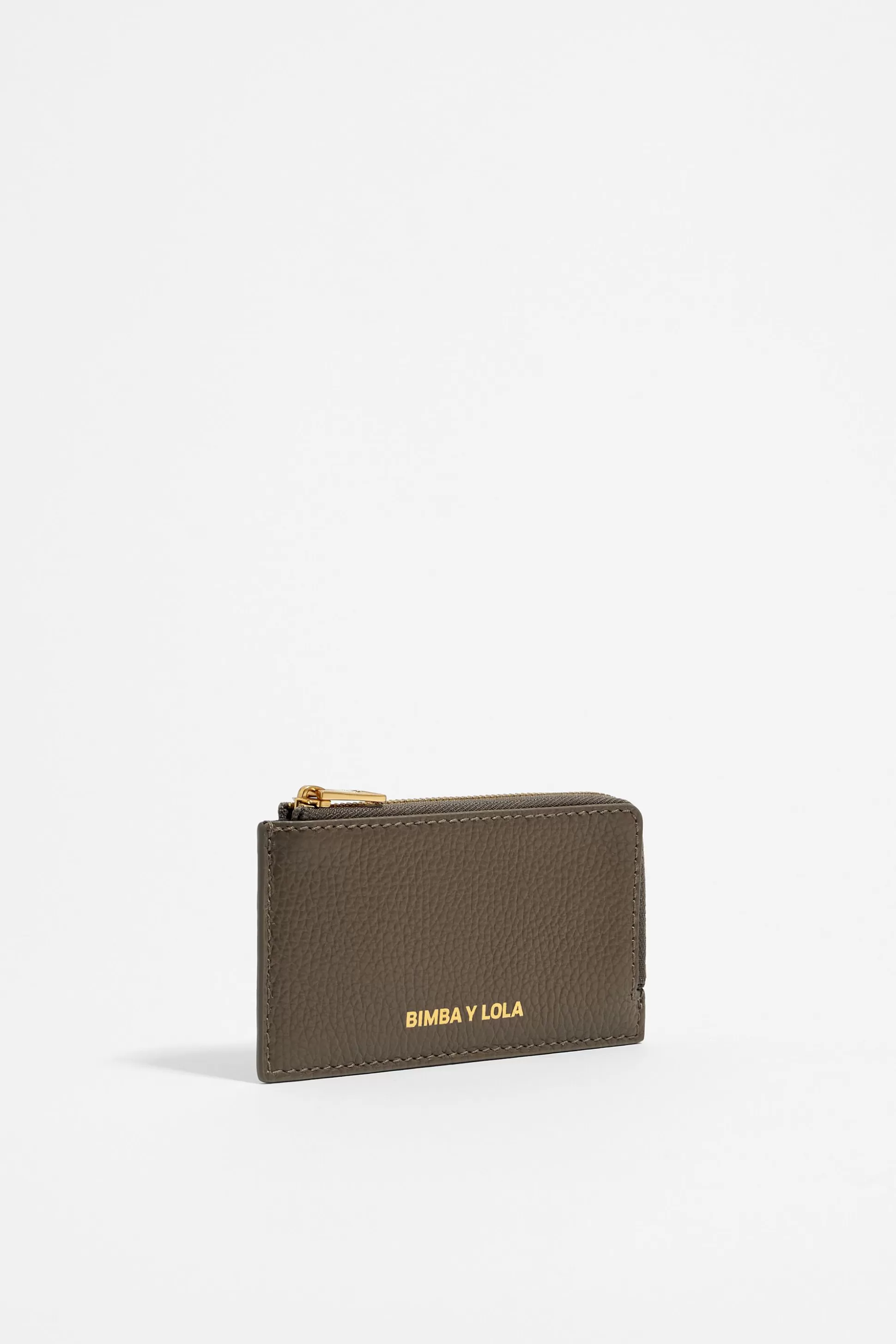 Taupe leather rectangular coin purse | Bimba Y Lola Cheap