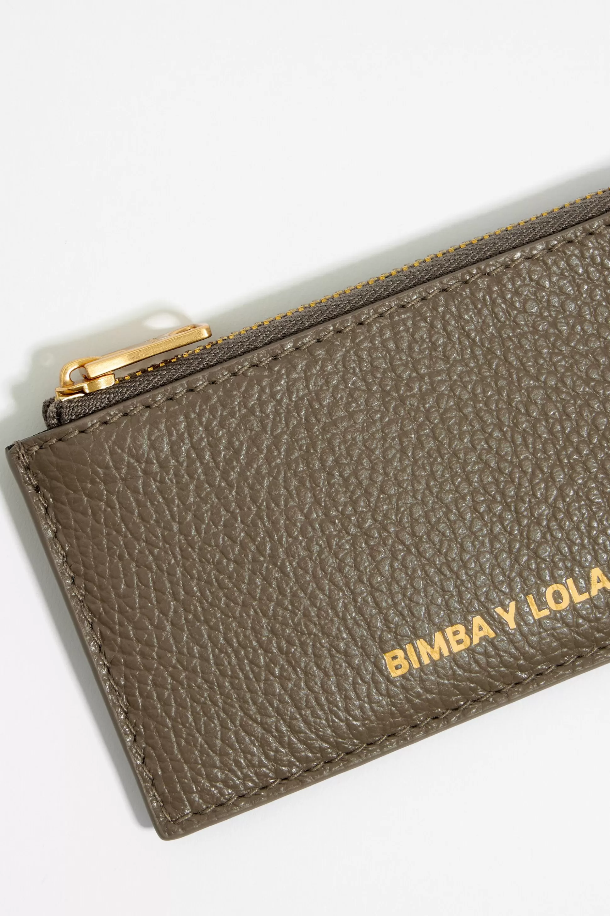 Taupe leather rectangular coin purse | Bimba Y Lola Cheap