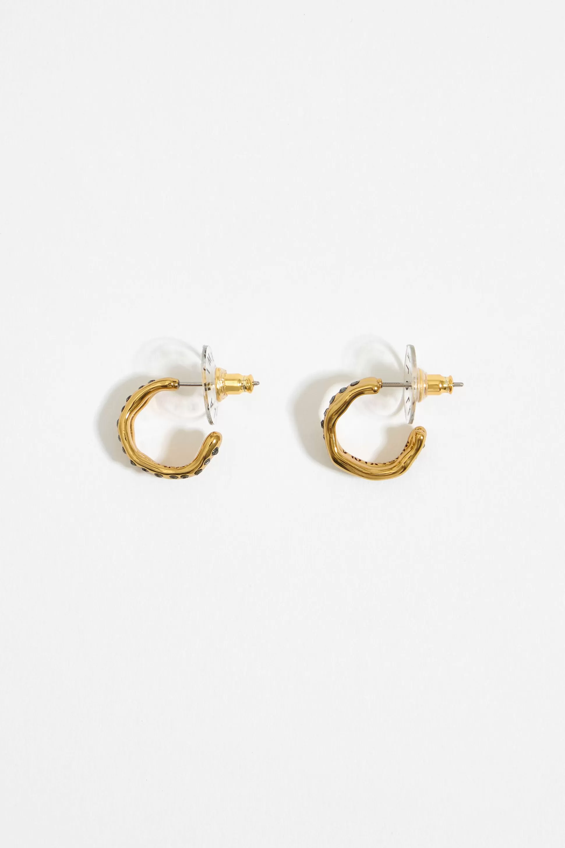 Textured hoop crystal earrings | Bimba Y Lola Clearance