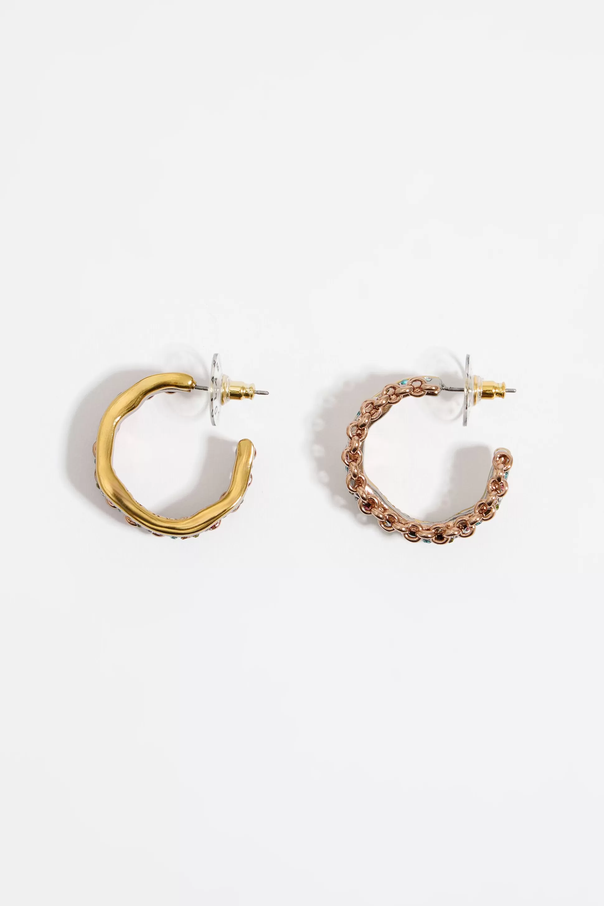 Textured hoop texture chain earrings | Bimba Y Lola Flash Sale