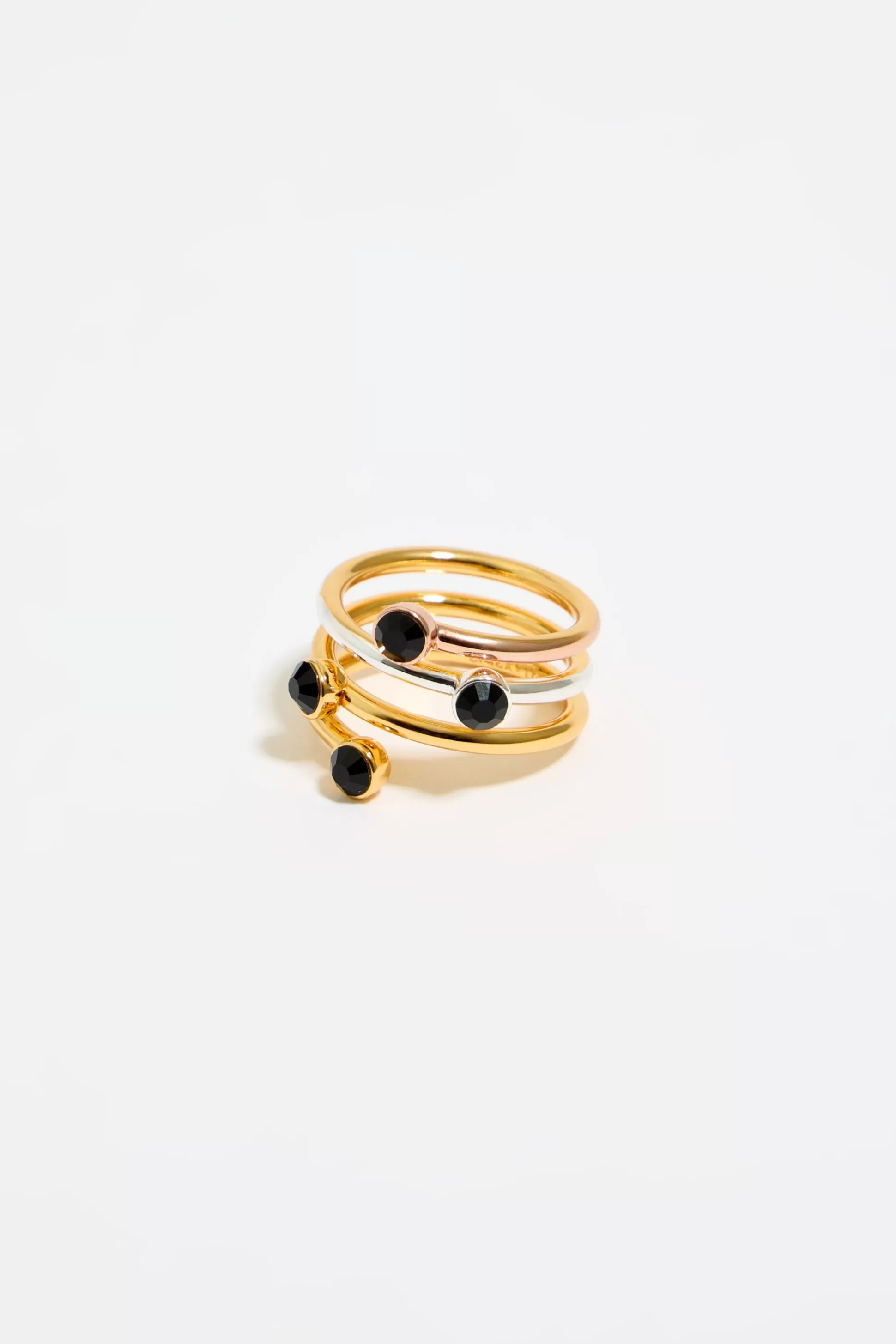 Three-tone spiral crystals ring | Bimba Y Lola Fashion