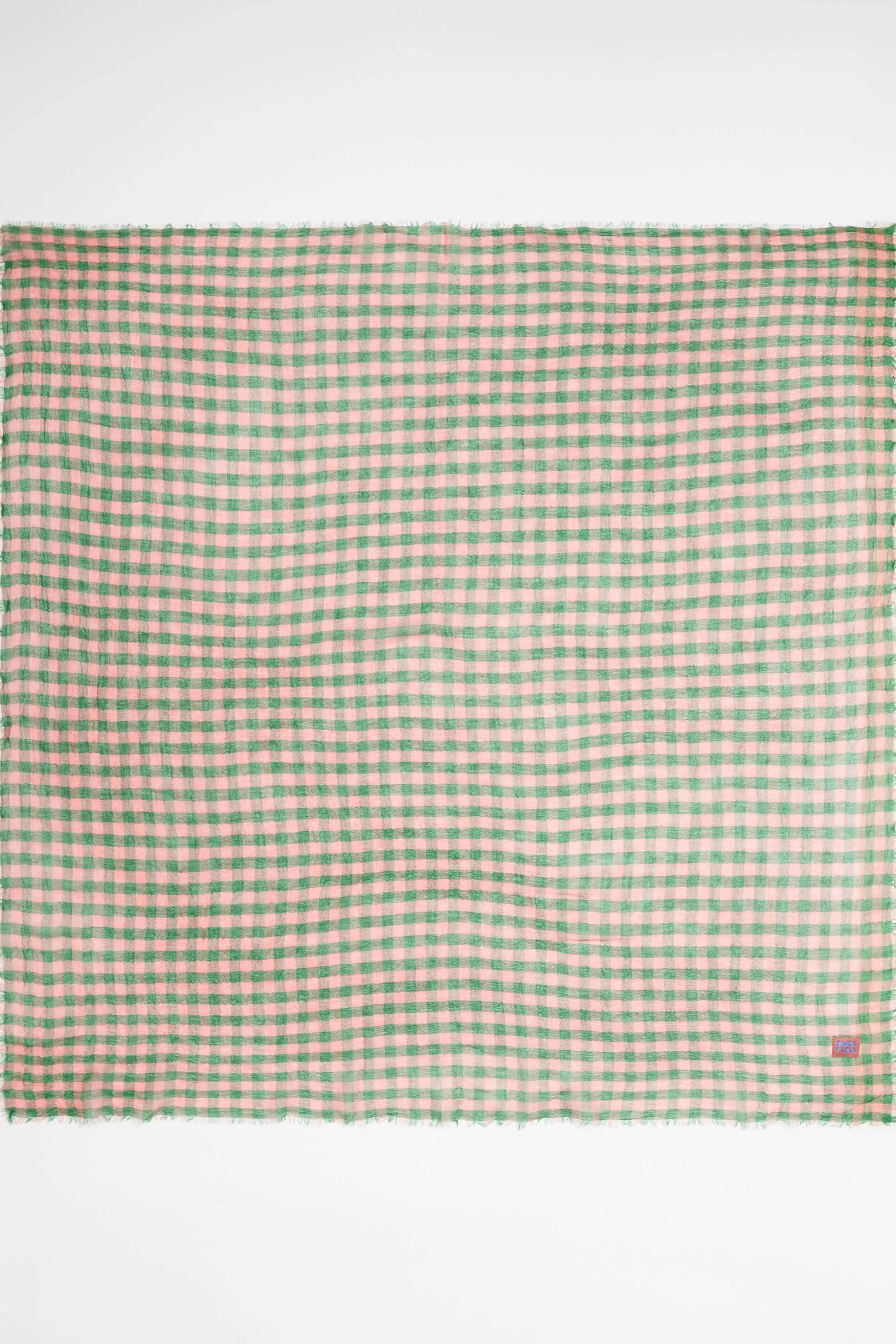 Two-tone gingham jacquard shawl | Bimba Y Lola Online