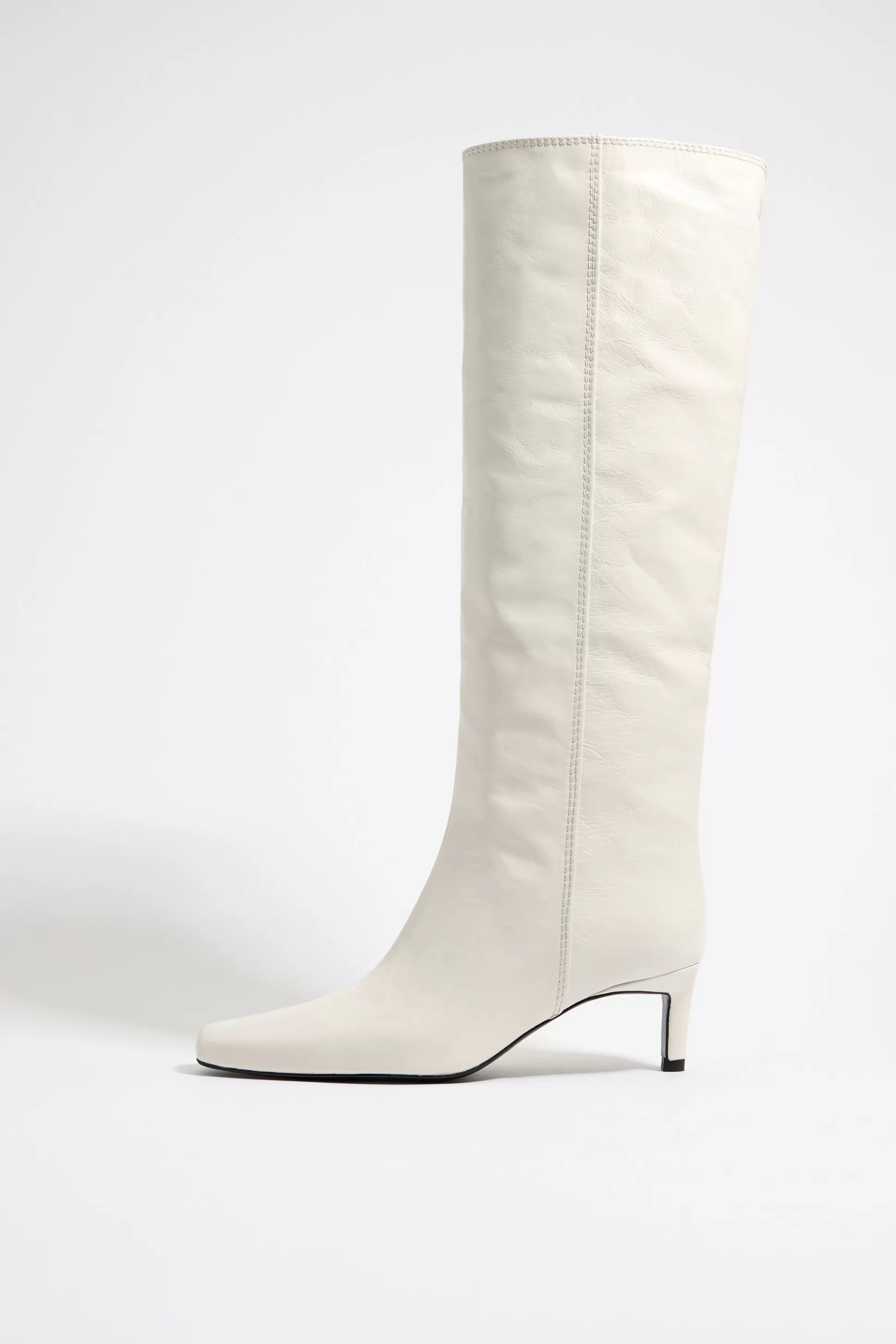 White leather heeled gaucho boot | Bimba Y Lola Store