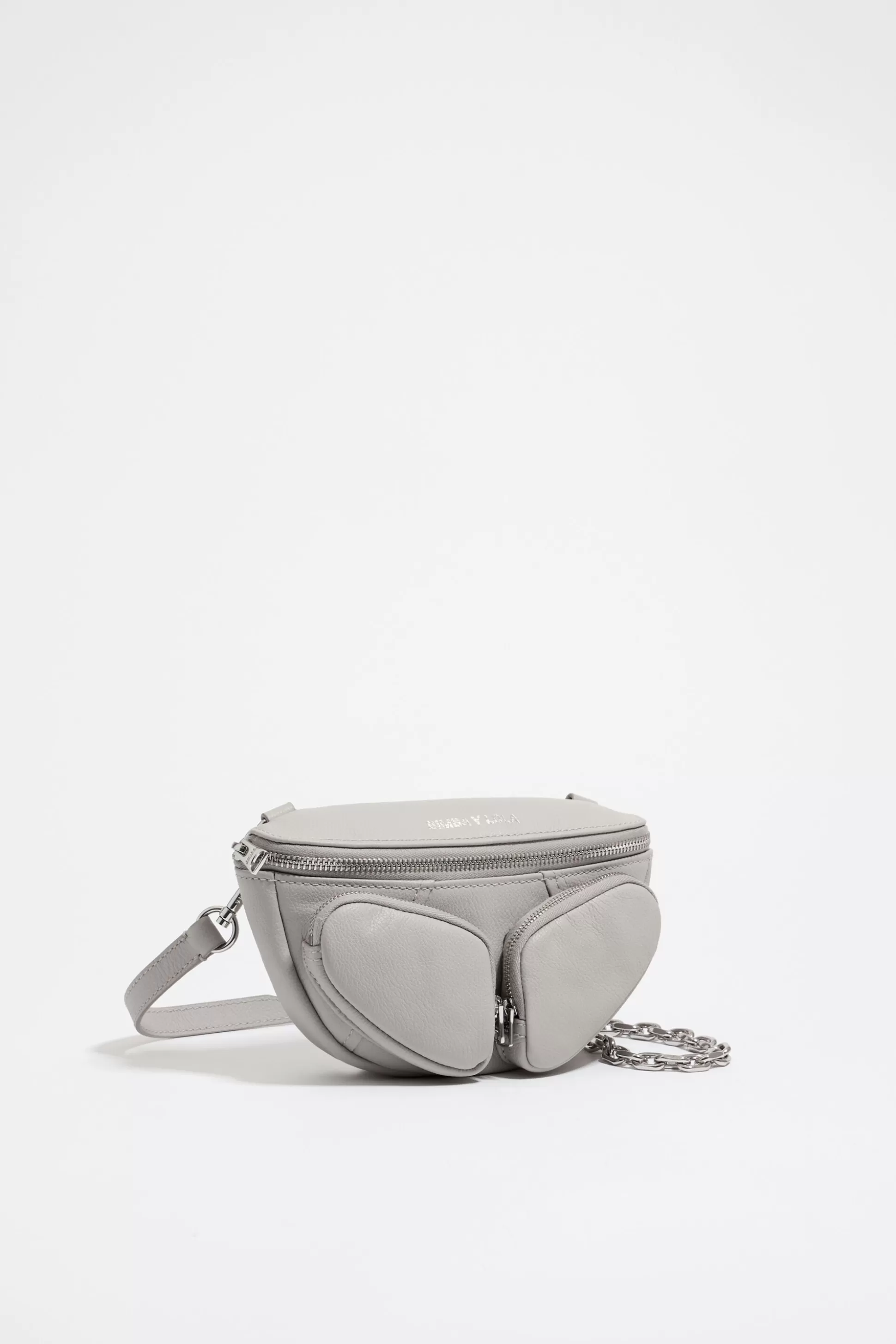 XS gray leather Pocket bumbag | Bimba Y Lola Shop